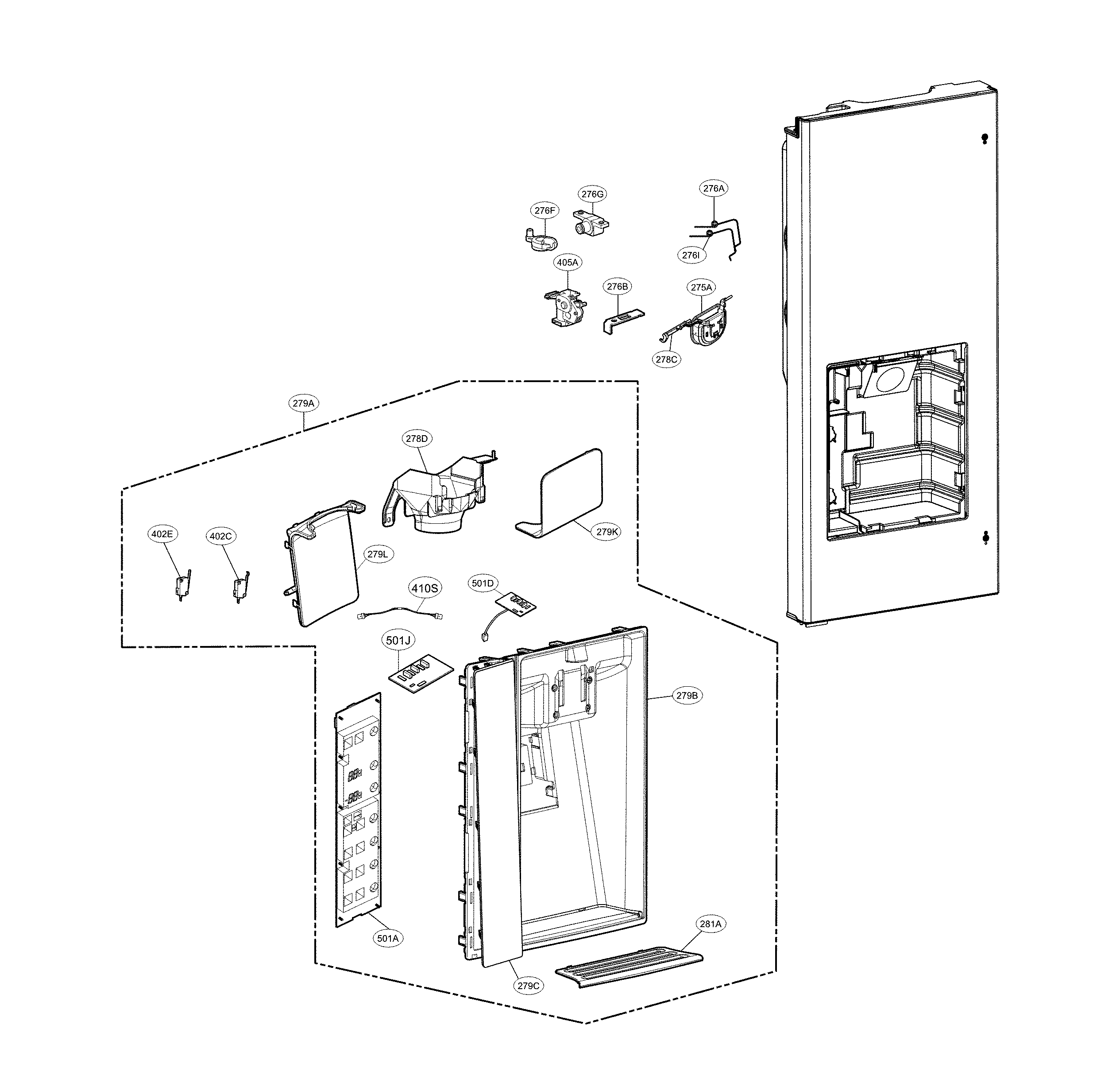 Lg model LMXS30796D/00 bottom-mount refrigerator genuine parts