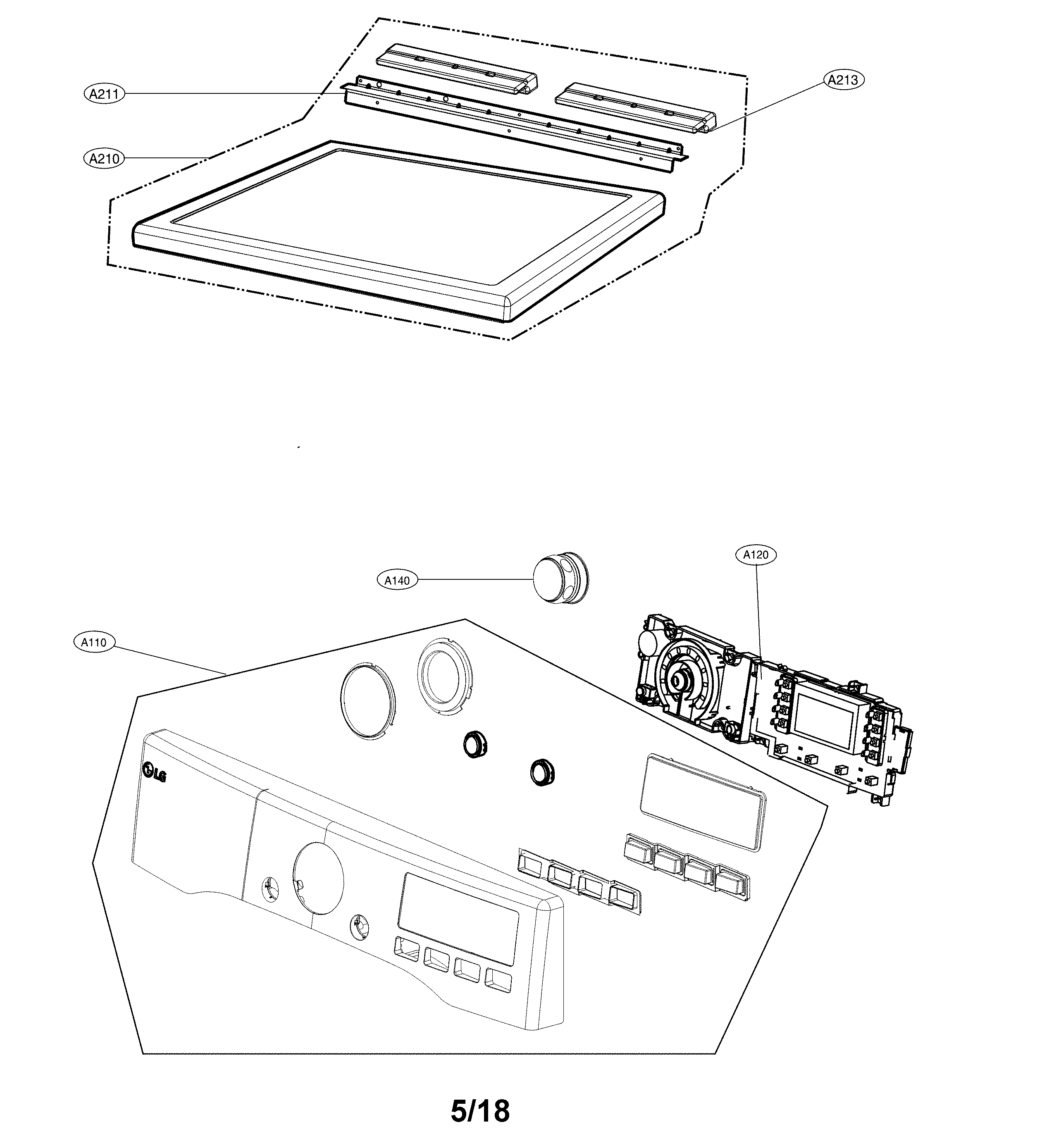 Lg model DLEX4370K/00 residential dryer genuine parts