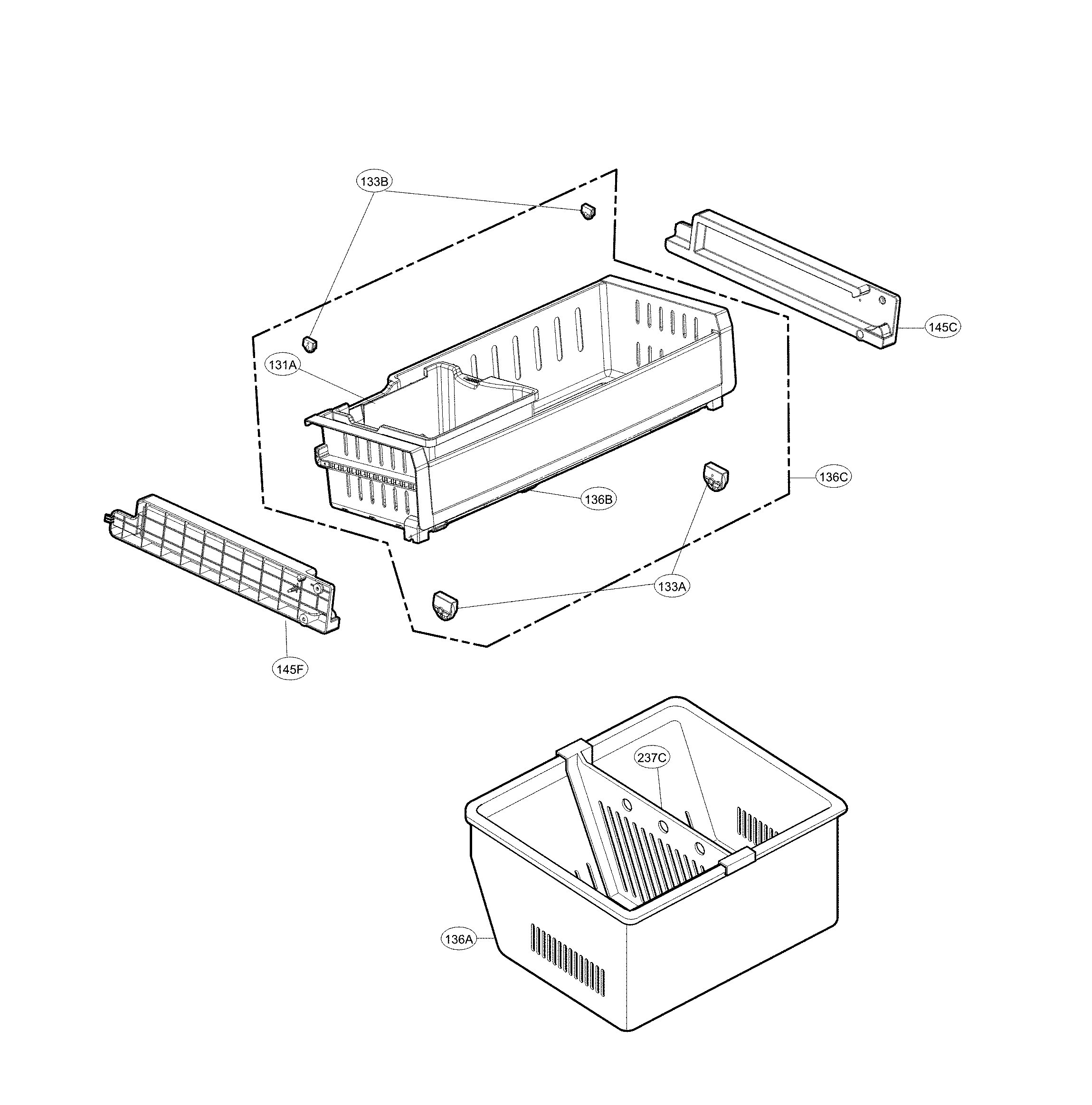 Lg model LFX25973ST/04 bottom-mount refrigerator genuine parts