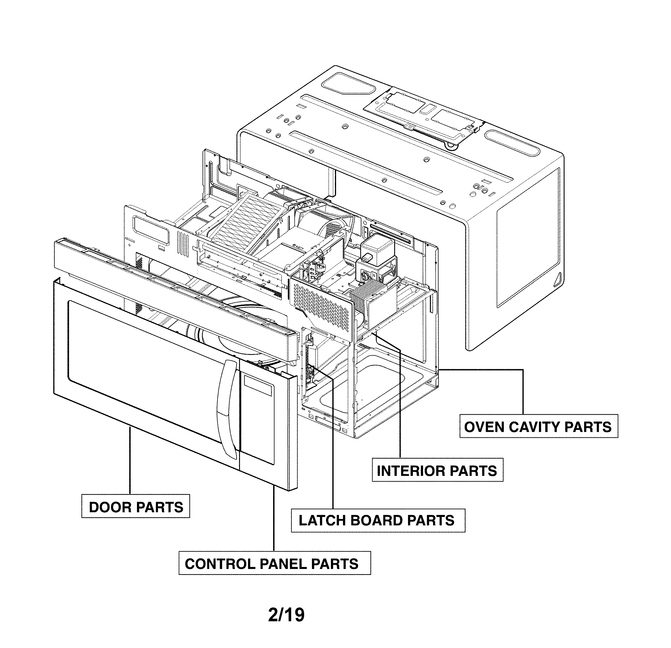 Lg model LMV1762ST/01 microwave/hood combo genuine parts
