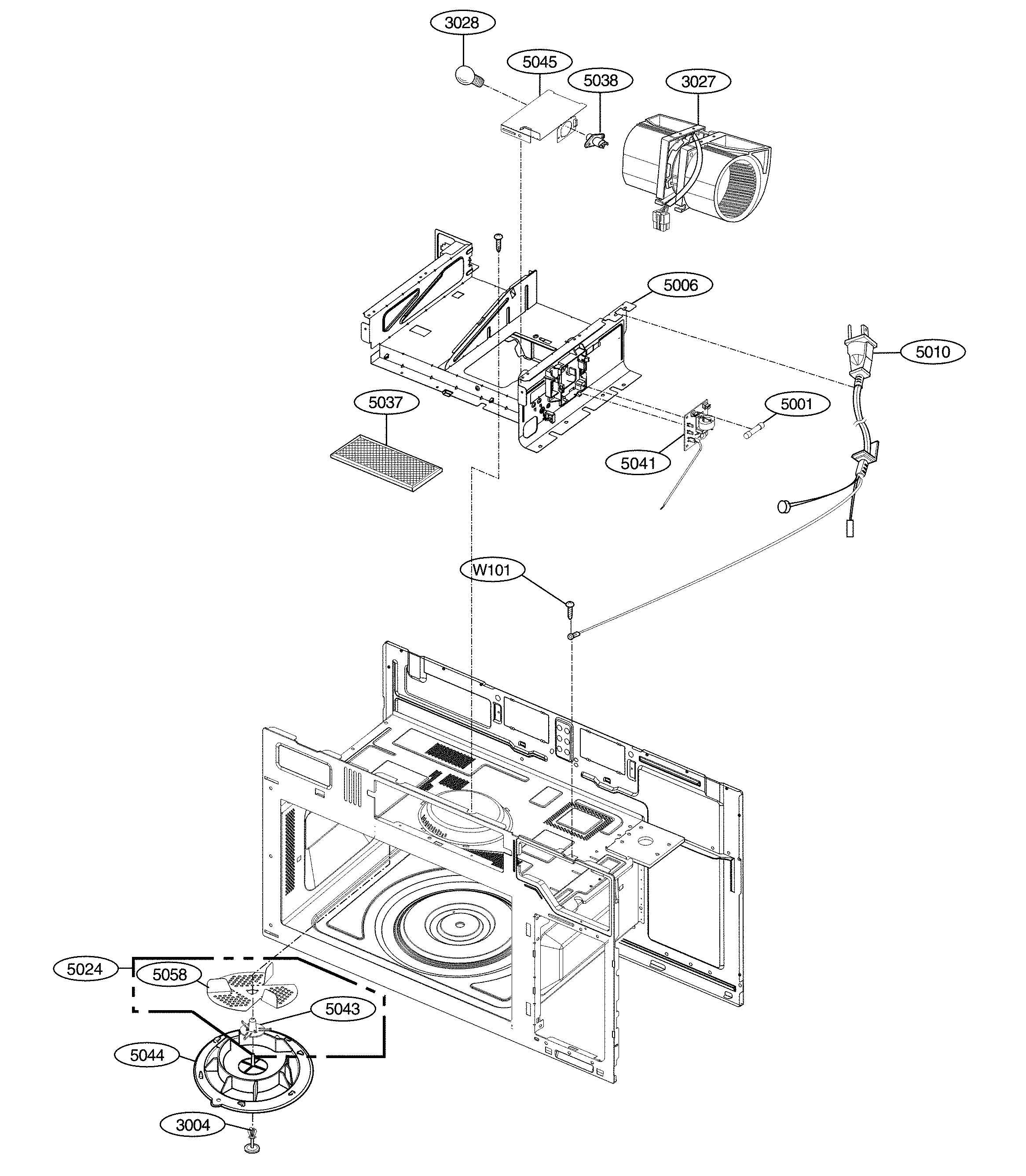 Lg model LMV1762ST/01 microwave/hood combo genuine parts