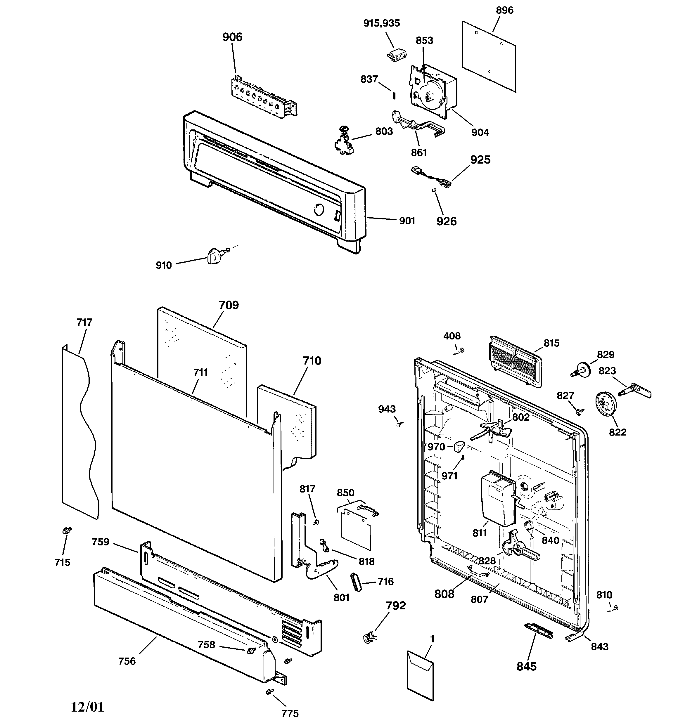 Kenmore model 36315219100 dishwasher genuine parts