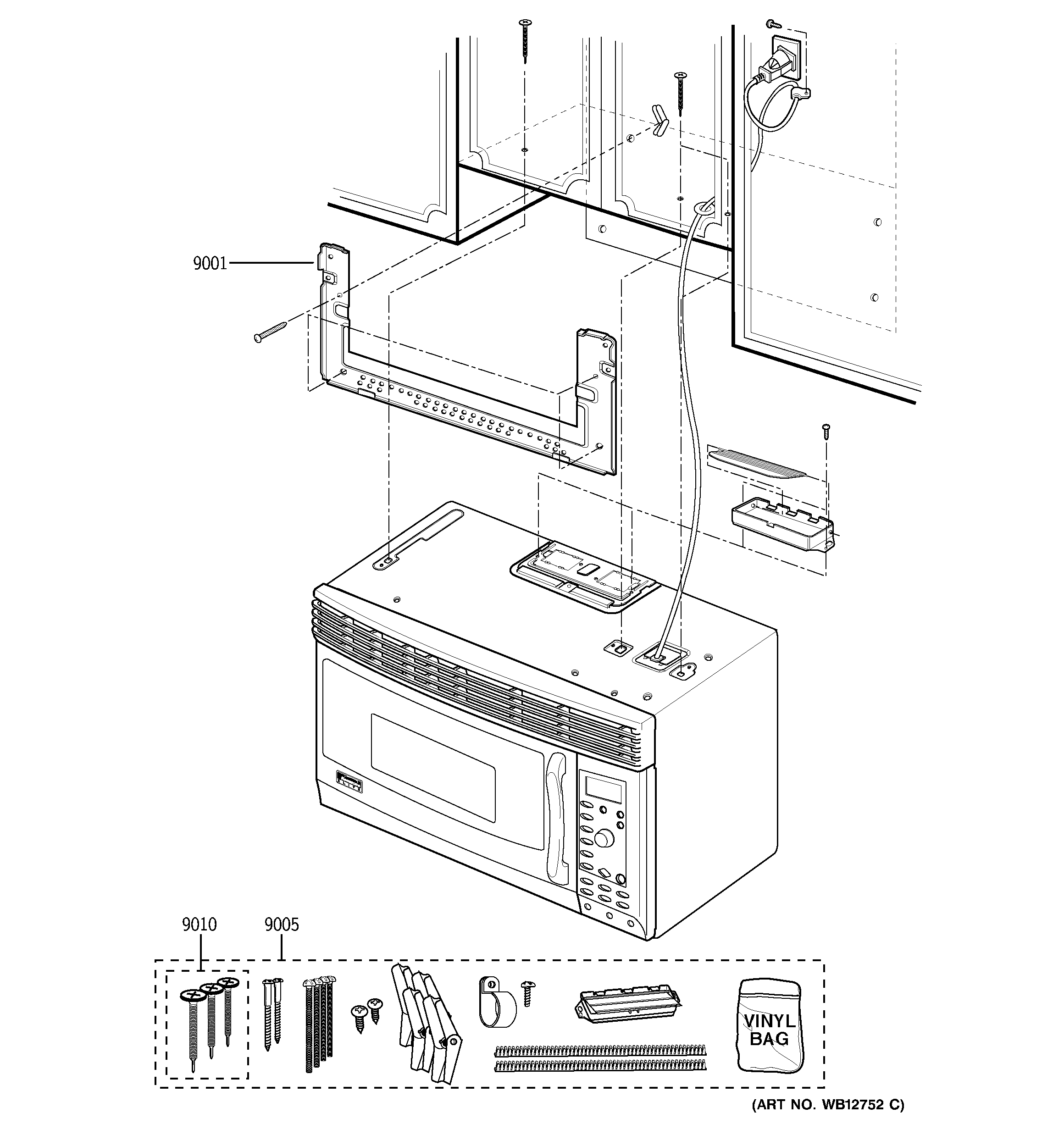 Kenmore Elite Model 36363673200 Microwave Hood Combo Genuine Parts Installation