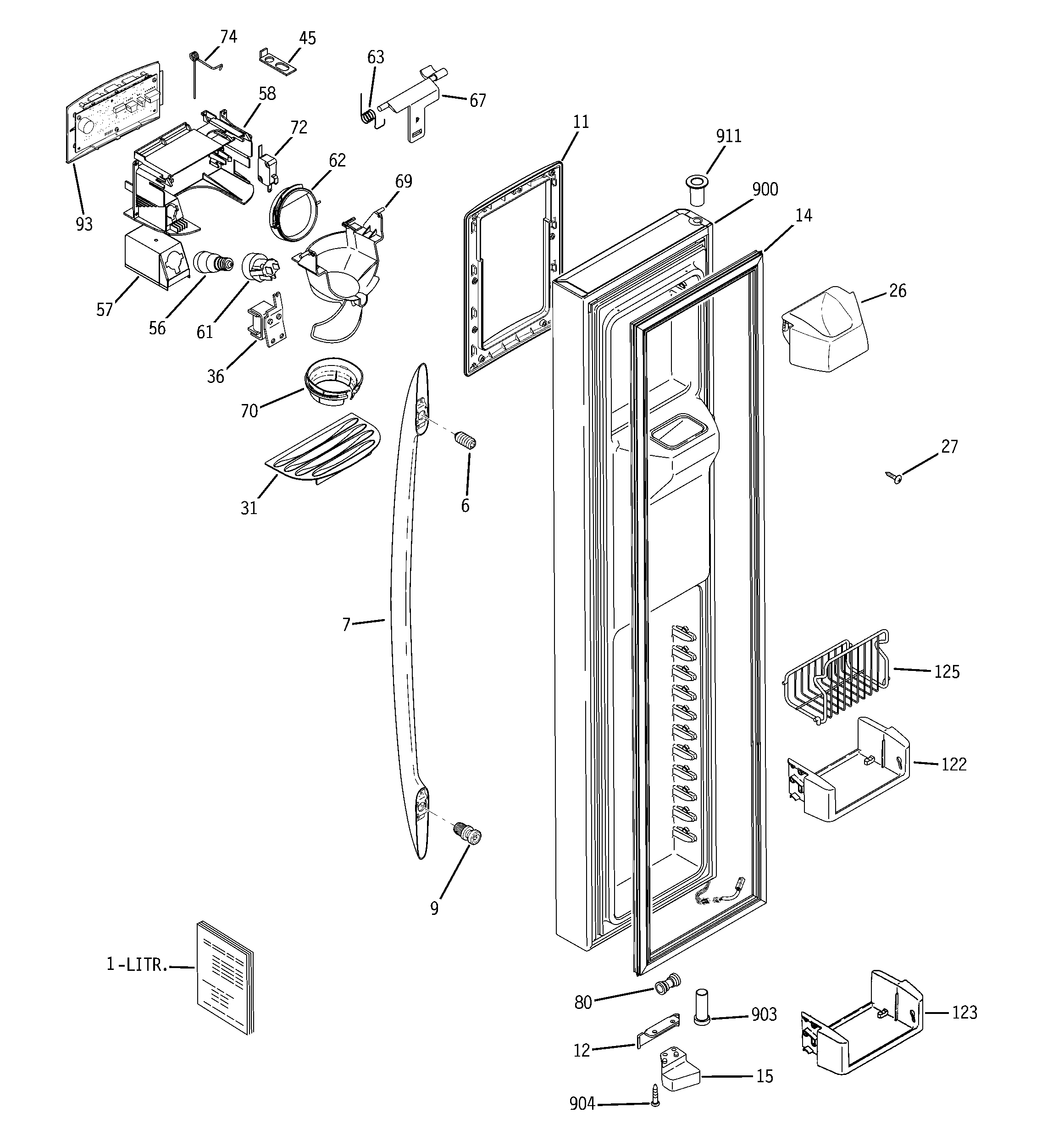 Ge Model Gss25qstass Sidebyside Refrigerator Genuine Parts E98