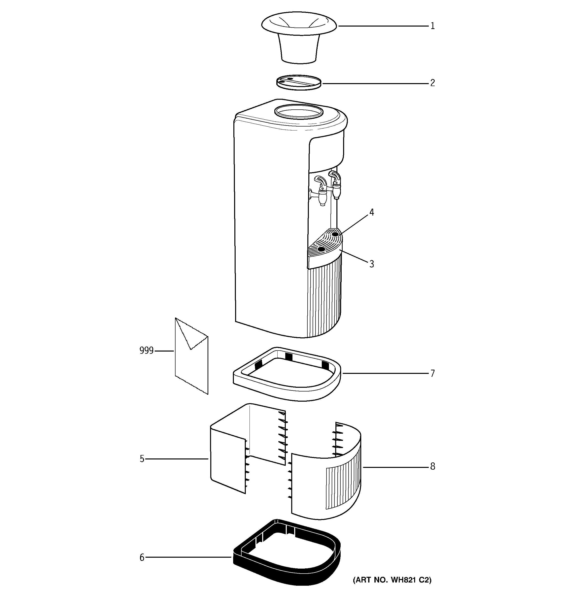 Ge Model Gxcf03e Water Dispenser Genuine Parts
