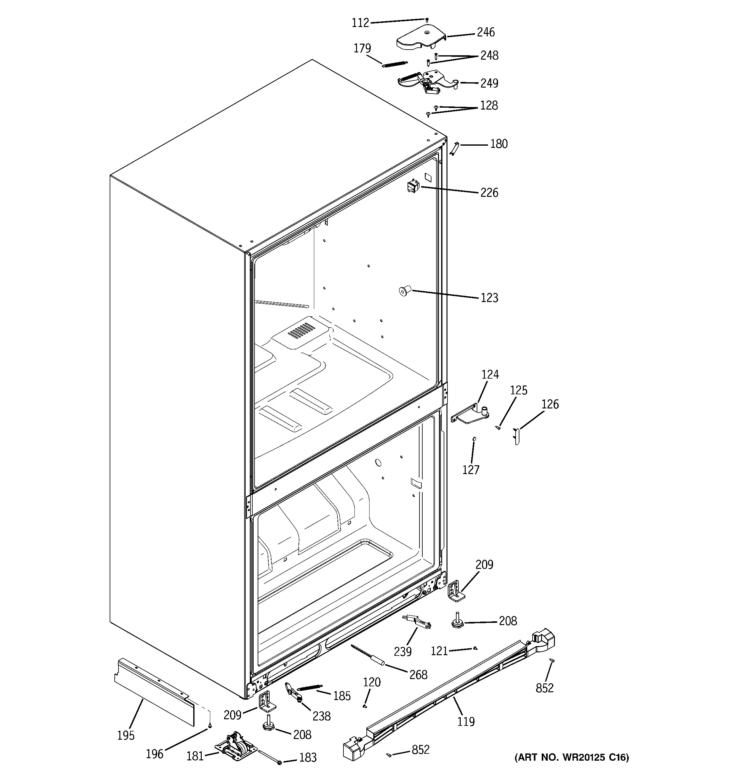 Ge model PDSS5NBXCRSS bottom-mount refrigerator genuine parts