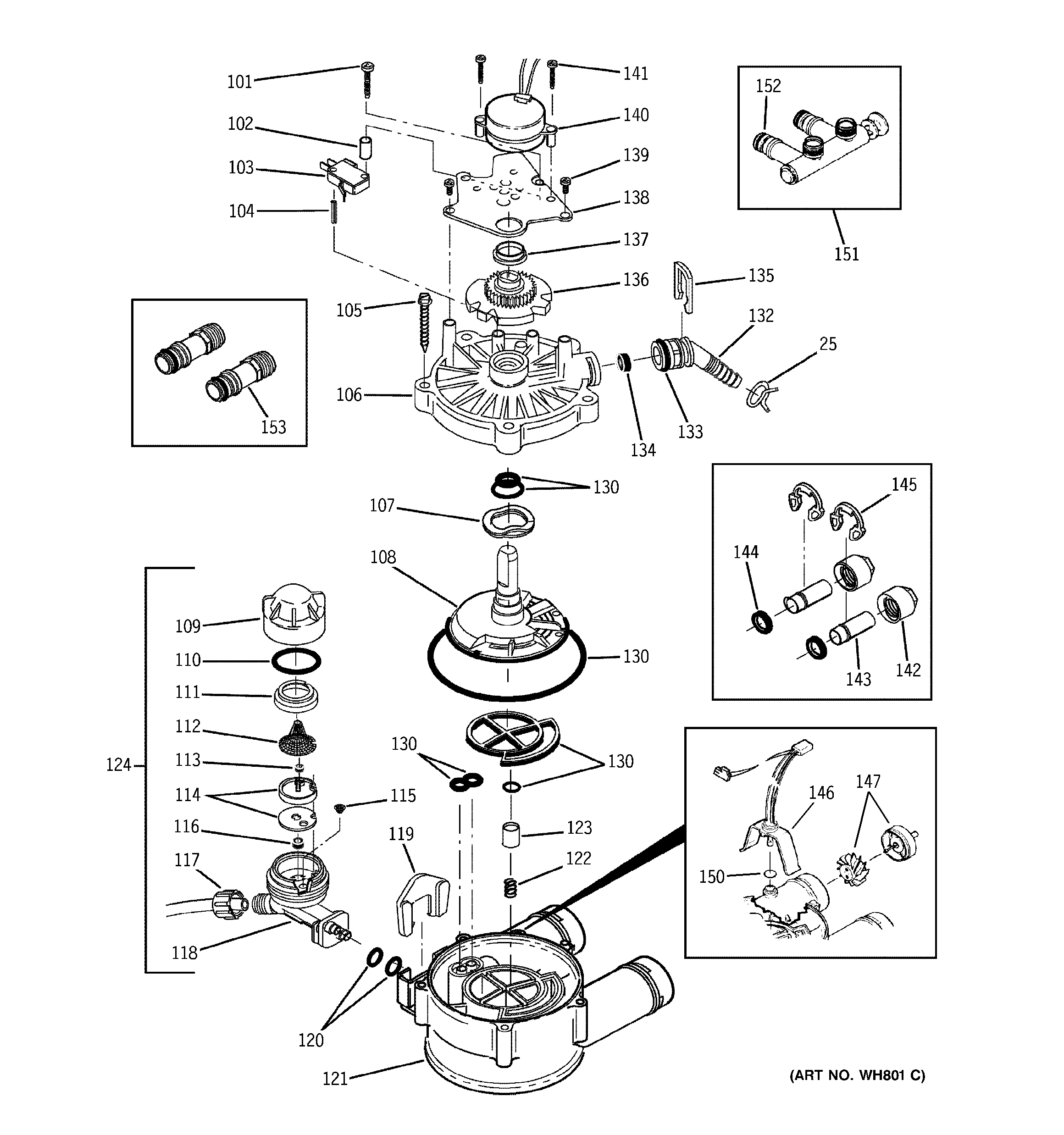 Ge model GXSF39E04 water softener genuine parts