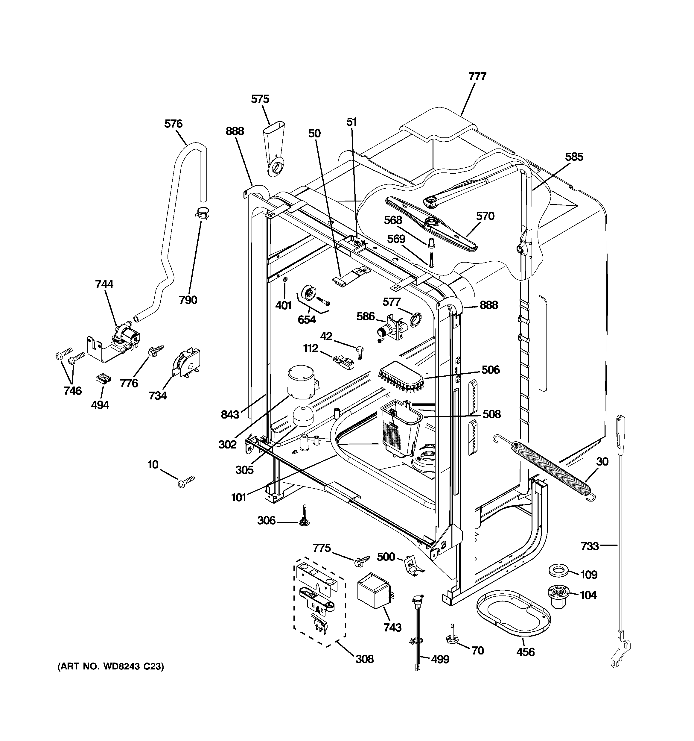 30 Ge Dishwasher Parts Diagram - Free Wiring Diagram Source