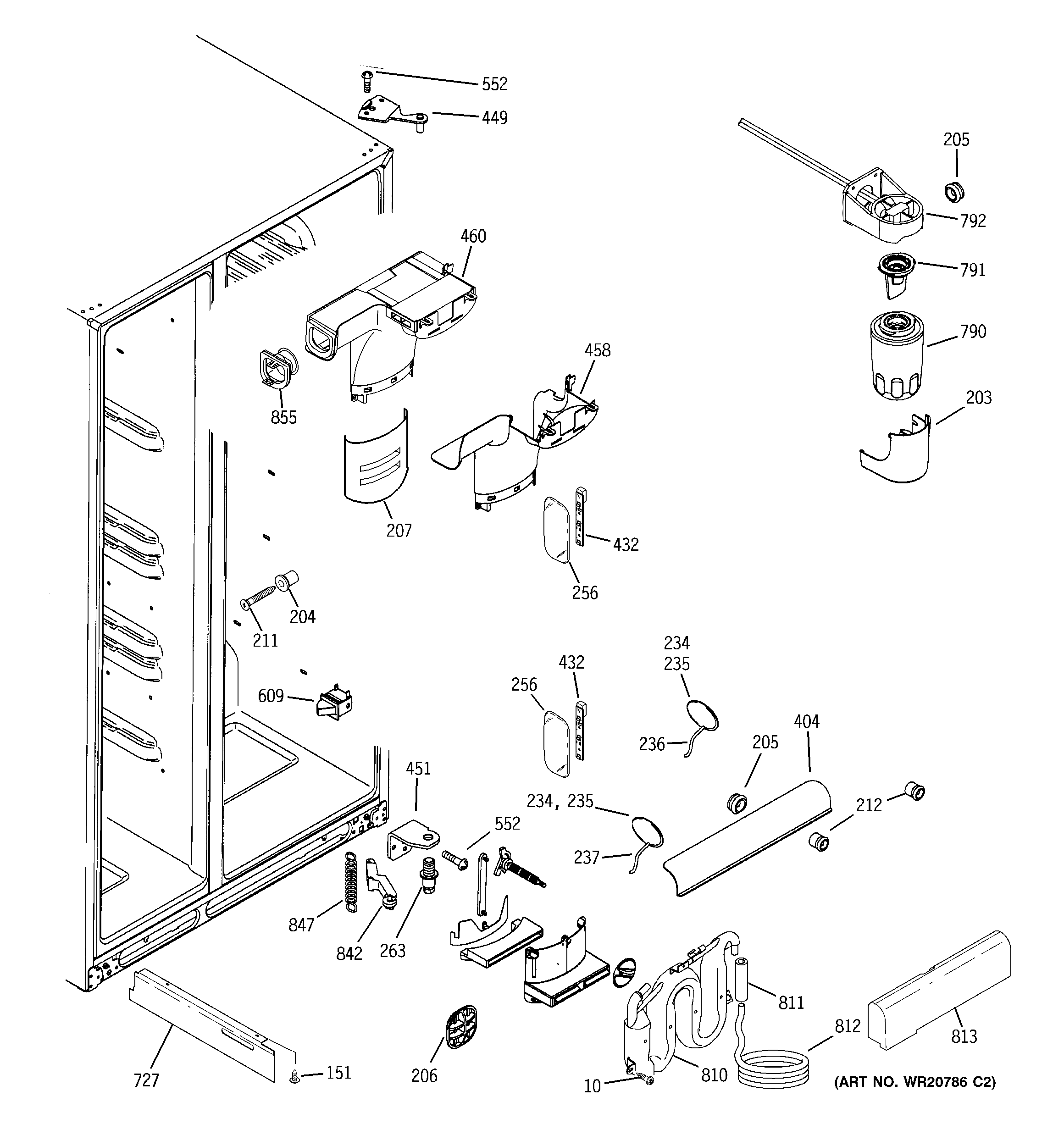 Ge model PSHS6PGZBESS side-by-side refrigerator genuine parts
