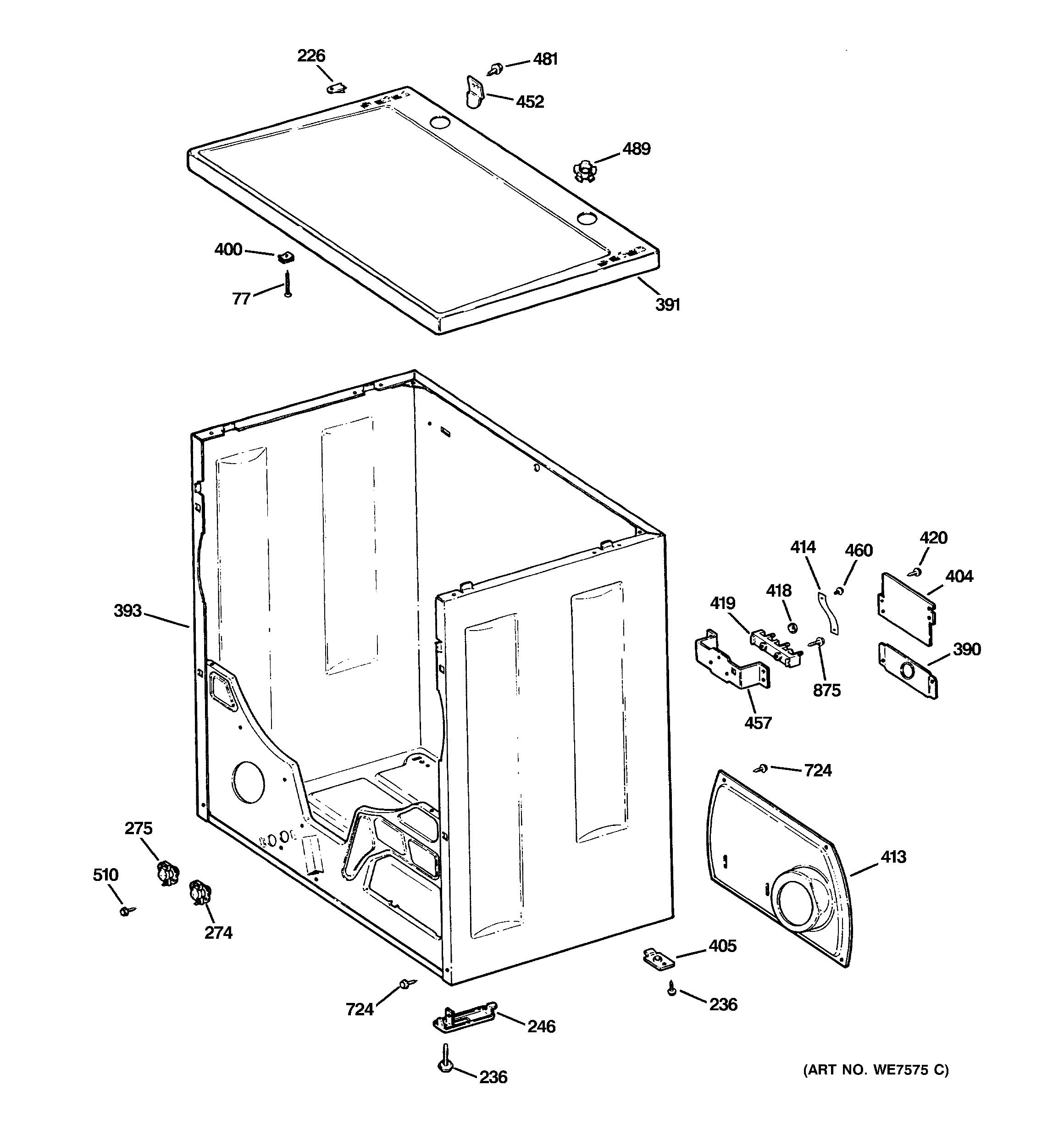 Hotpoint Model Dlb3600sblwh Residential Dryer Genuine Parts Cabinet