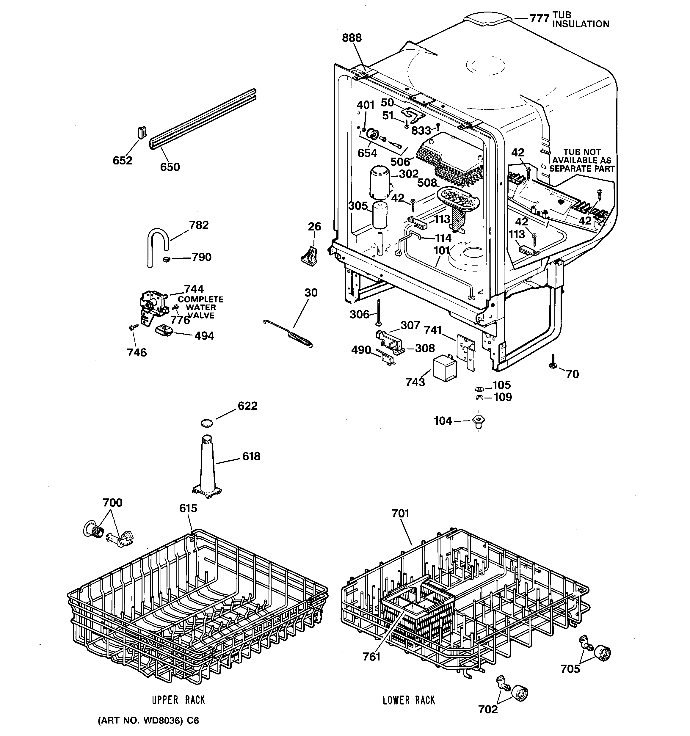 Kenmore model 36315461790 dishwasher genuine parts
