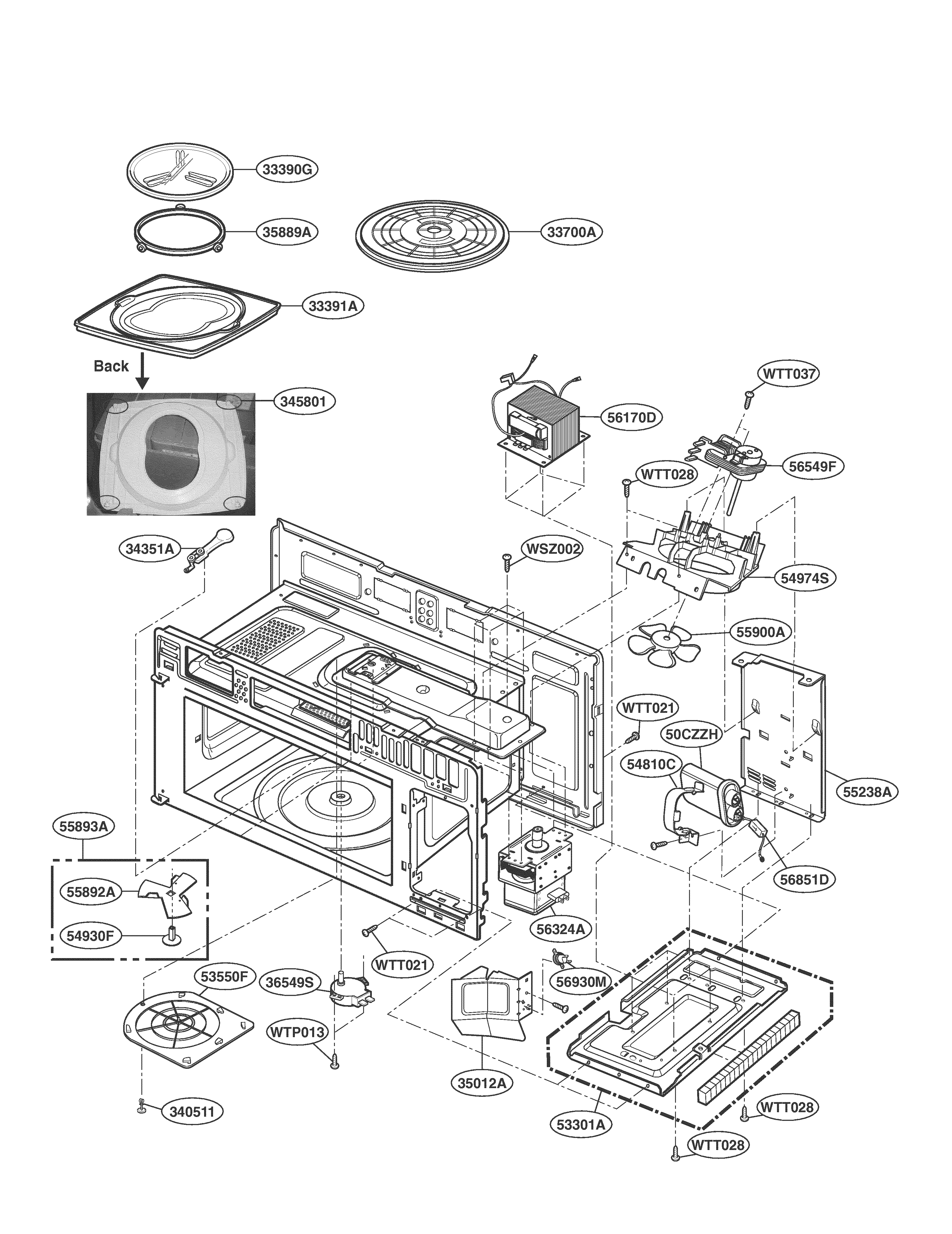 Lg Model Lmvm2075st Microwave Hood Combo Genuine Parts Interior Part