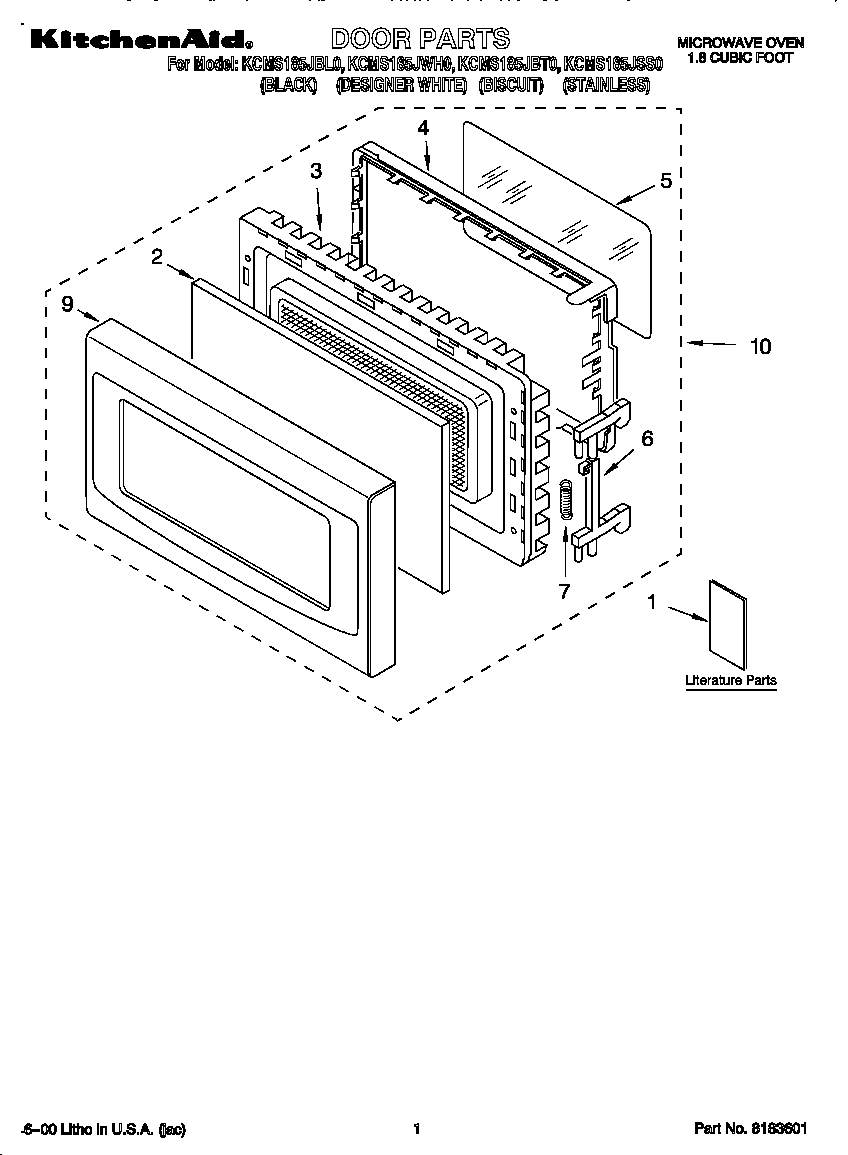 Kitchenaid Model Kcms185jwh0 Countertop Microwave Genuine Parts