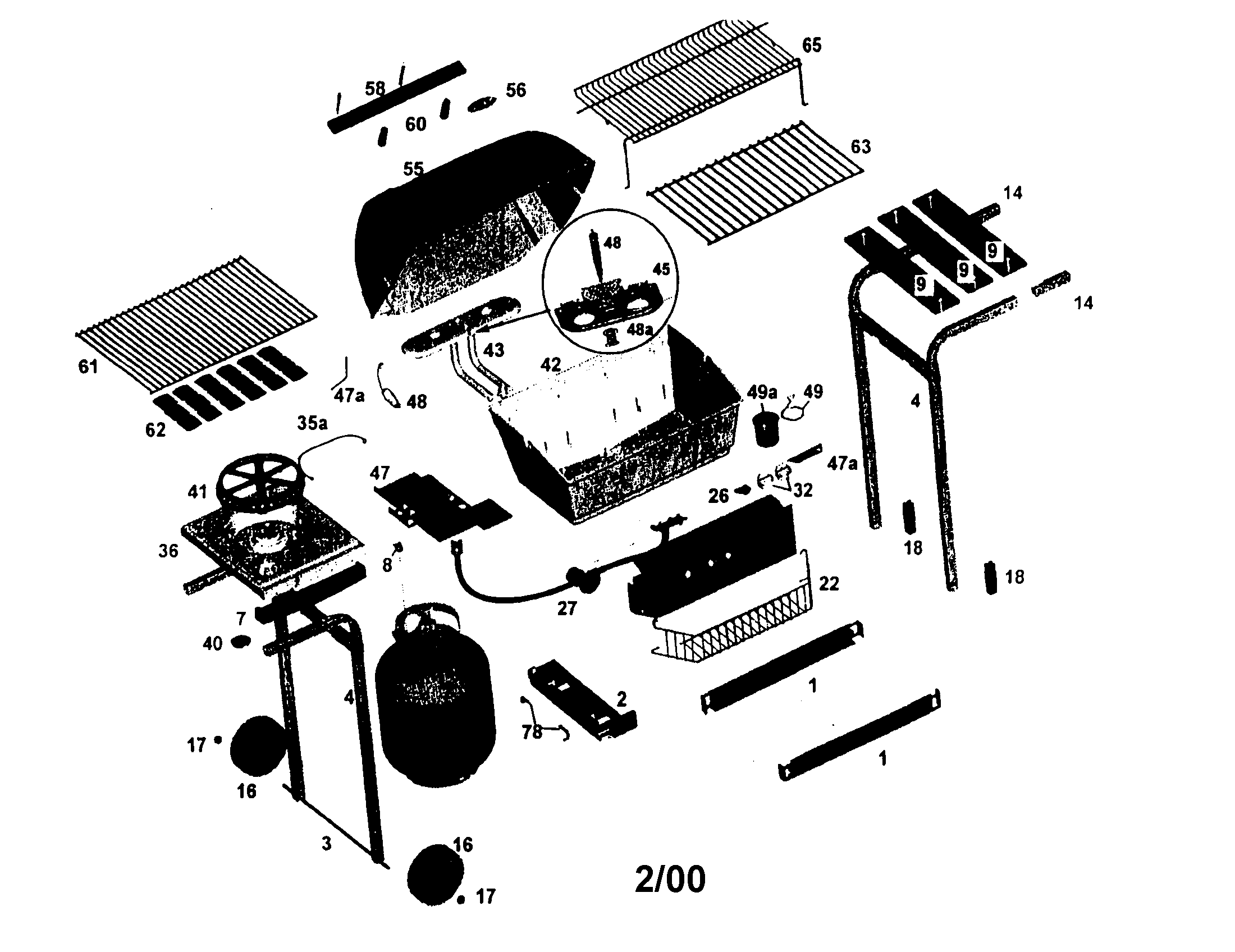 Sunbeam model WG3400HB grill, gas genuine parts