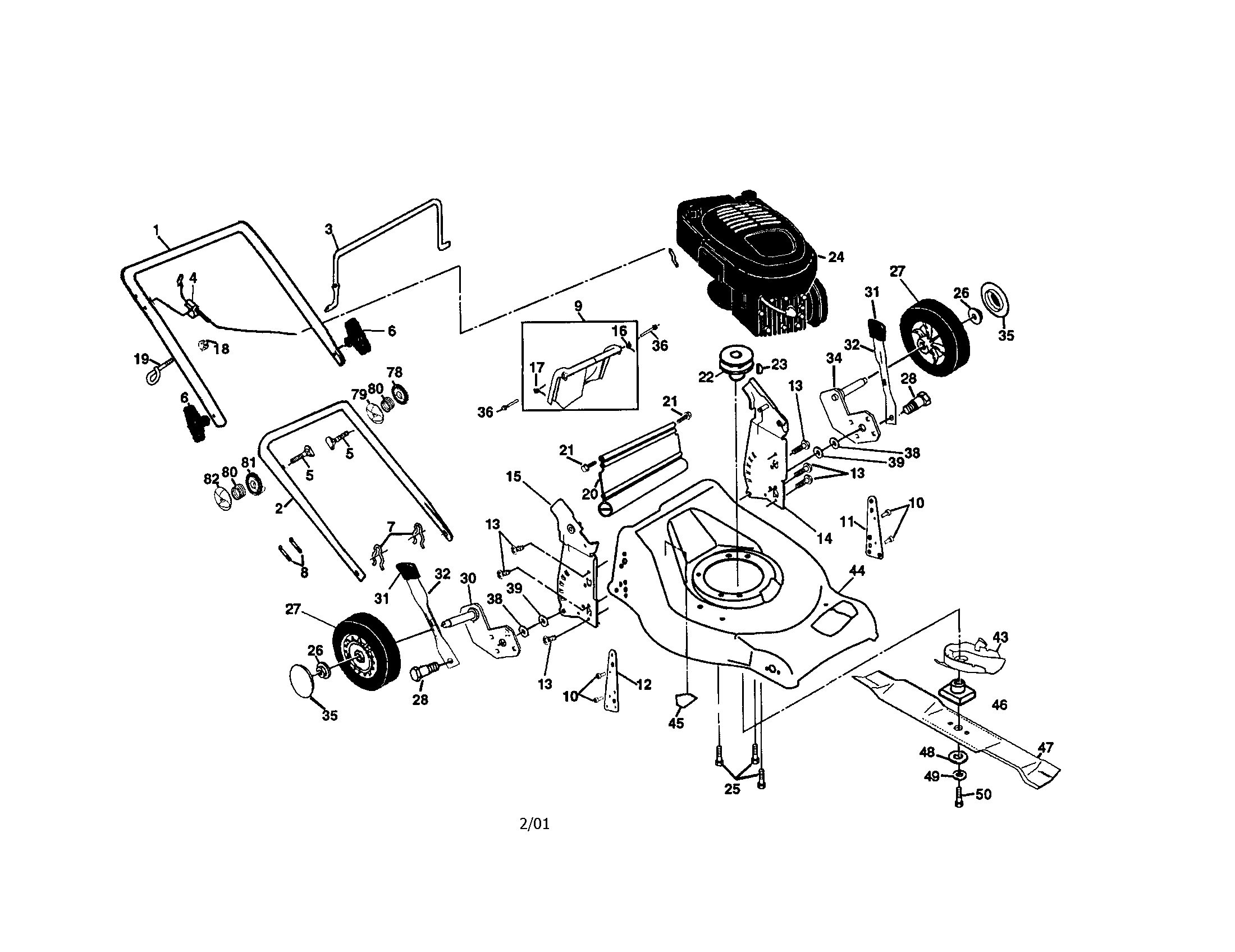 Craftsman model 917378410 walk behind lawnmower, gas genuine parts