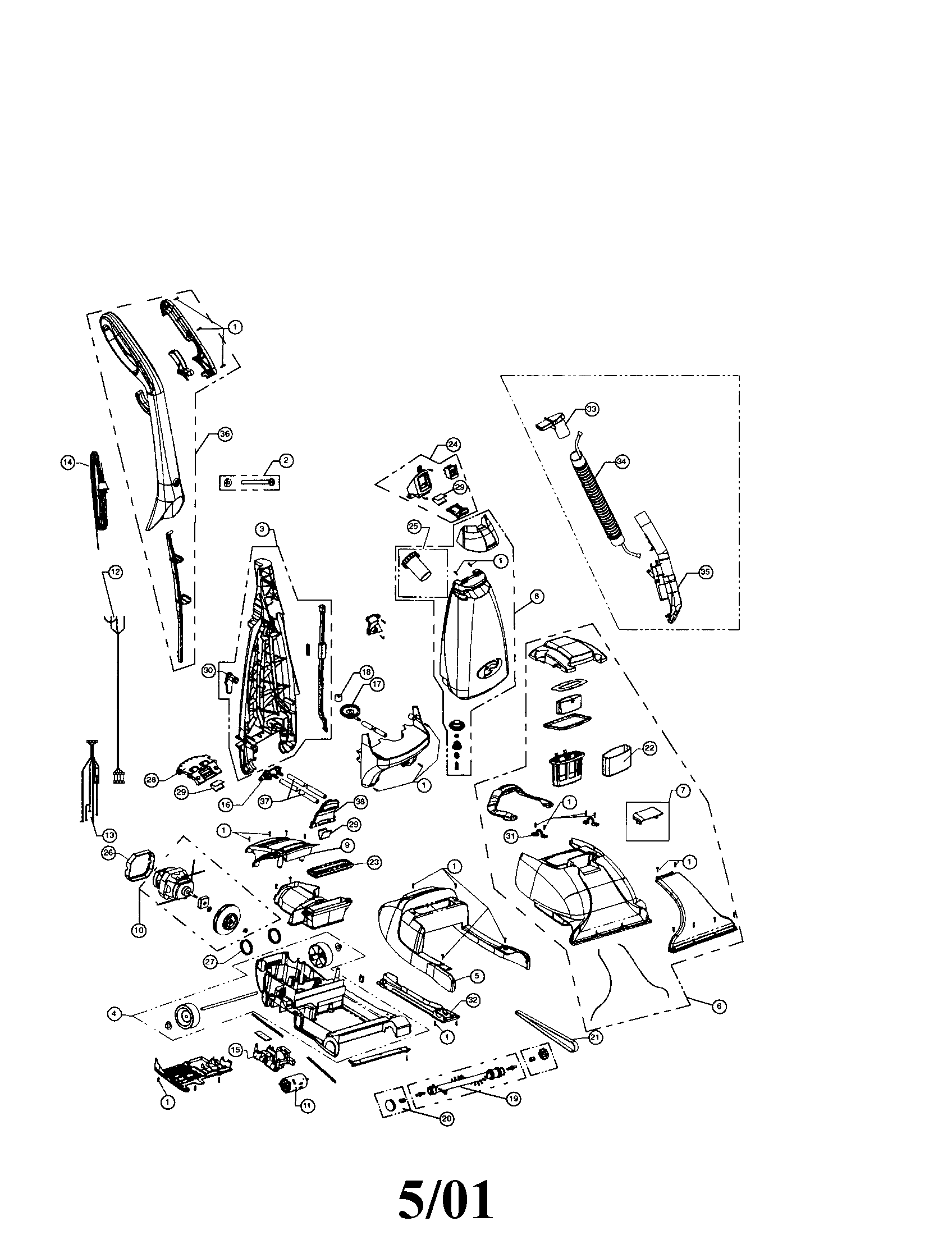 Dirt-Devil model CE7100 carpet cleaner genuine parts