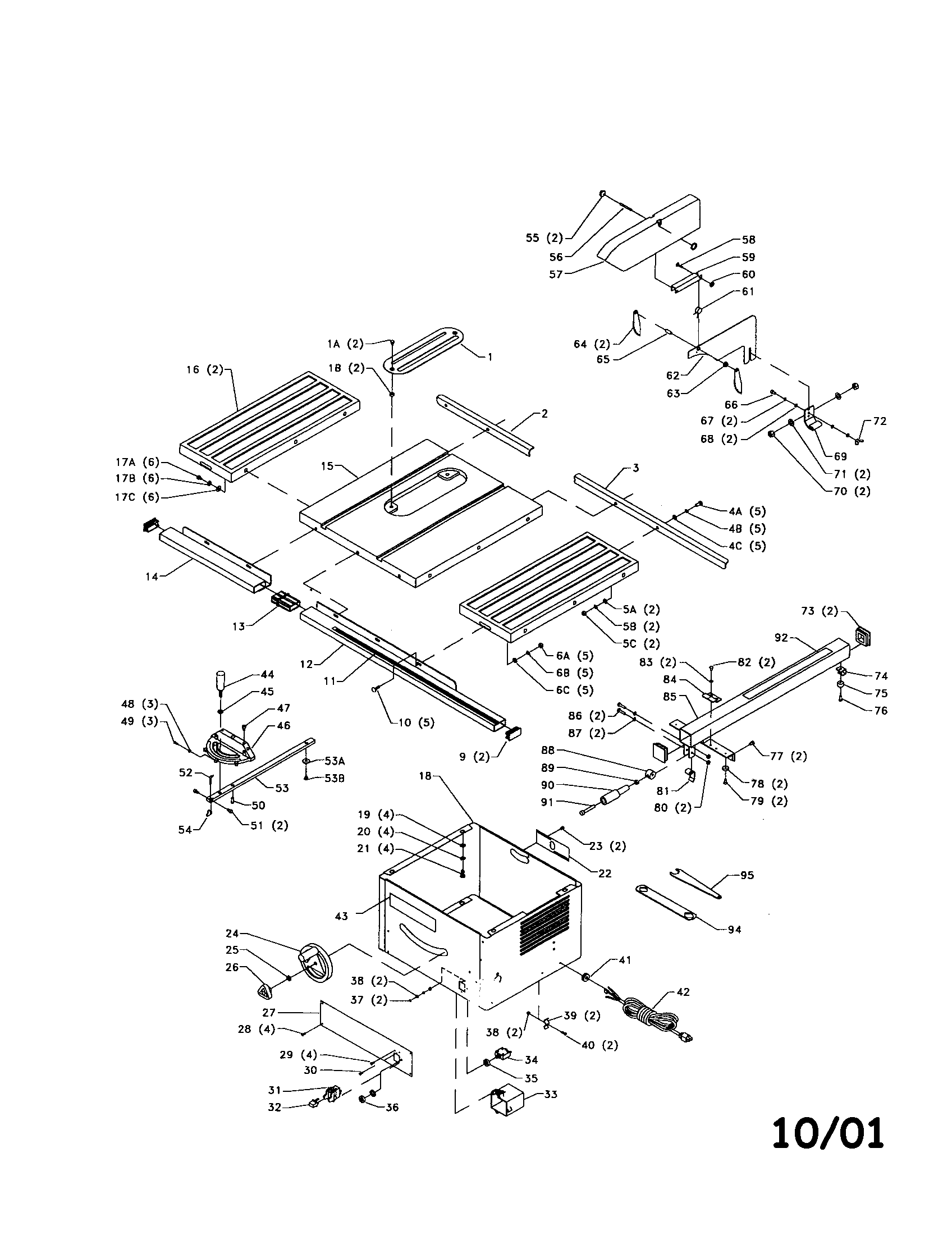 Delta model 36-600 table saw genuine parts