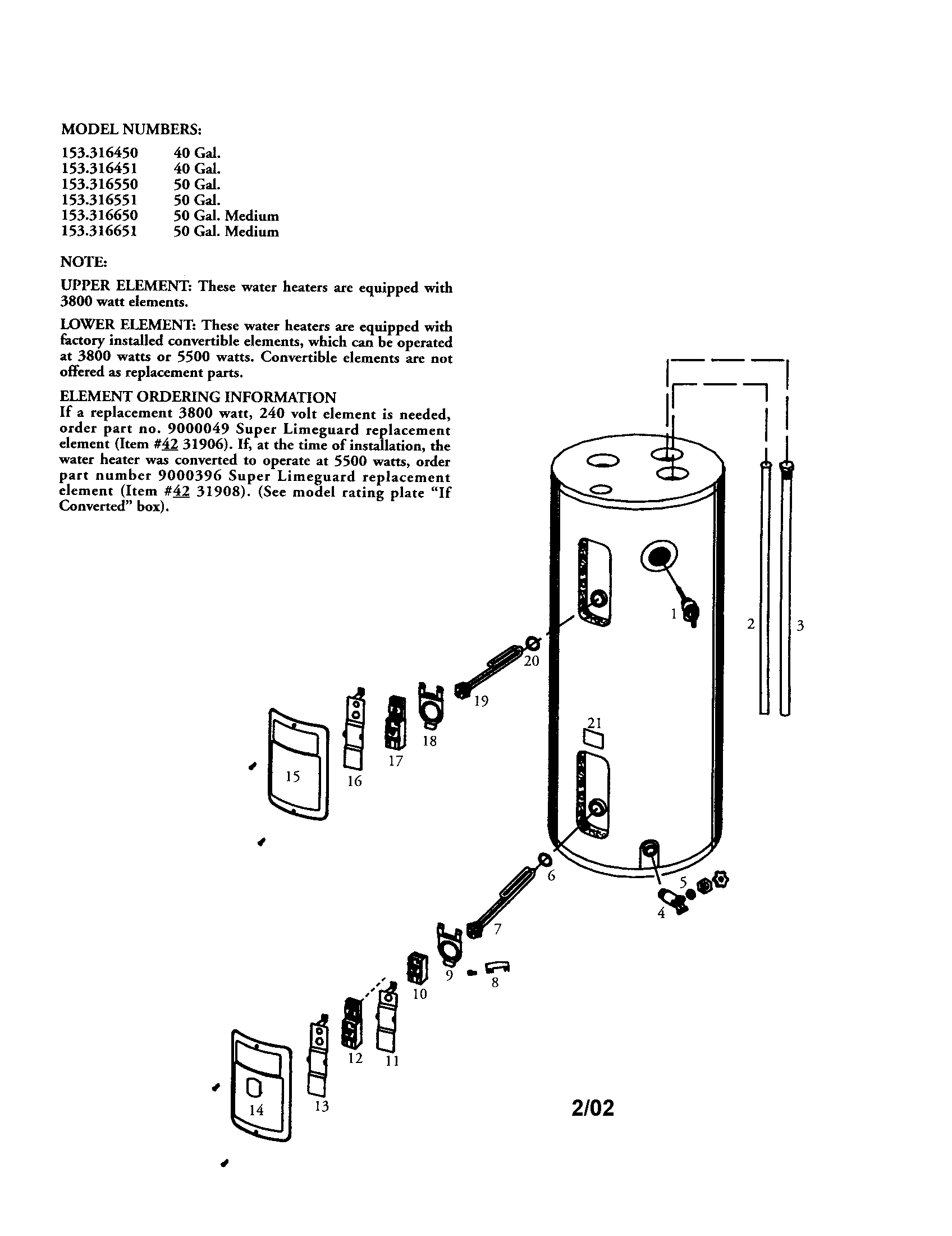 Kenmore Miser 6 Water Heater Parts