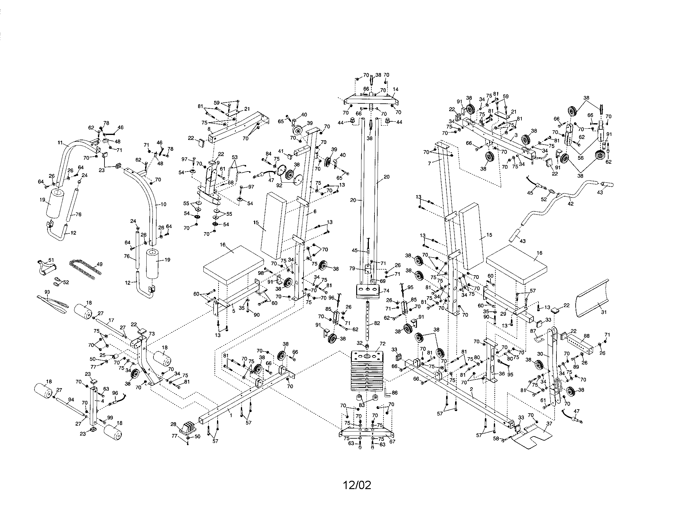 Weider model 831159821 weight system genuine parts
