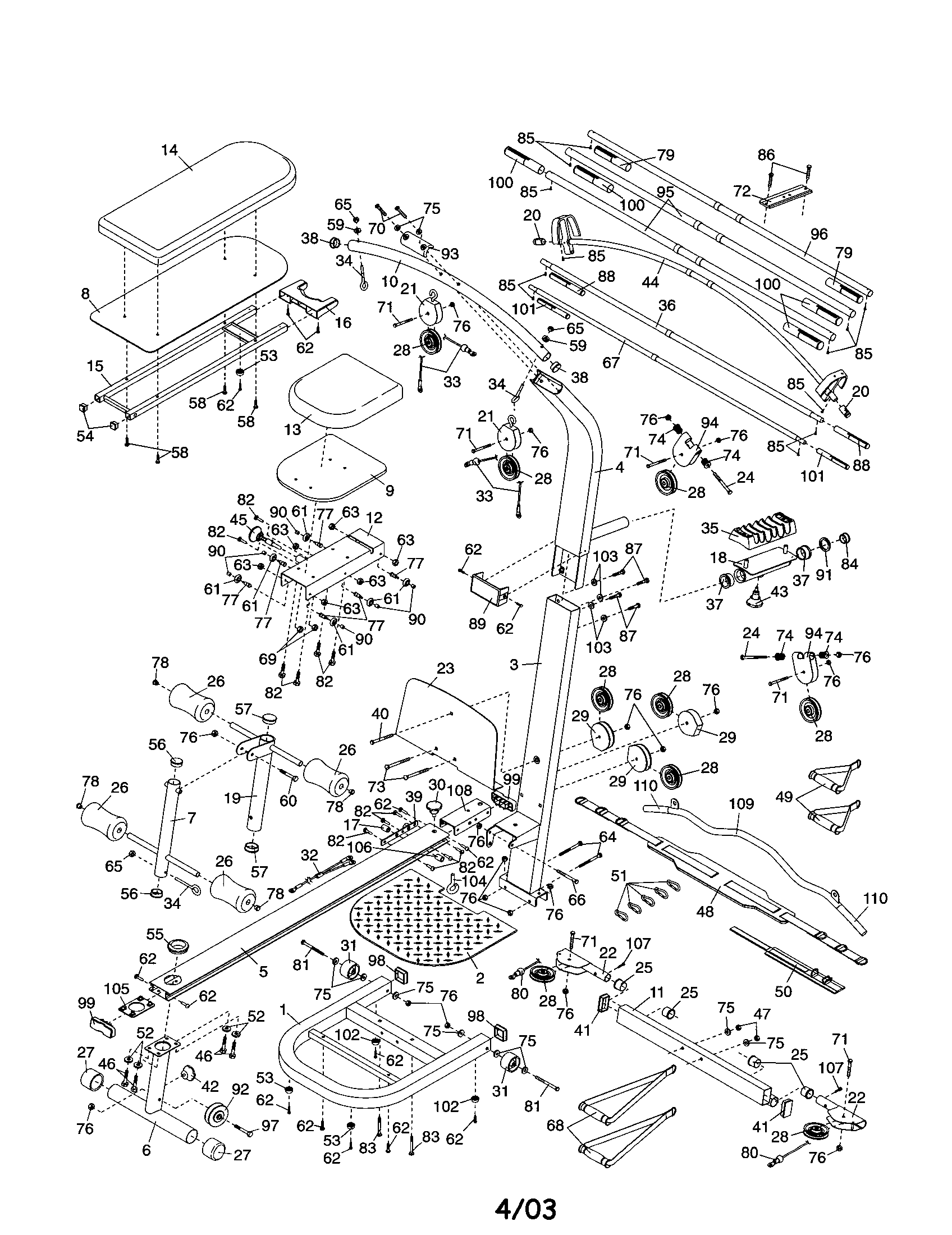 Weider model 831153961 weight system genuine parts