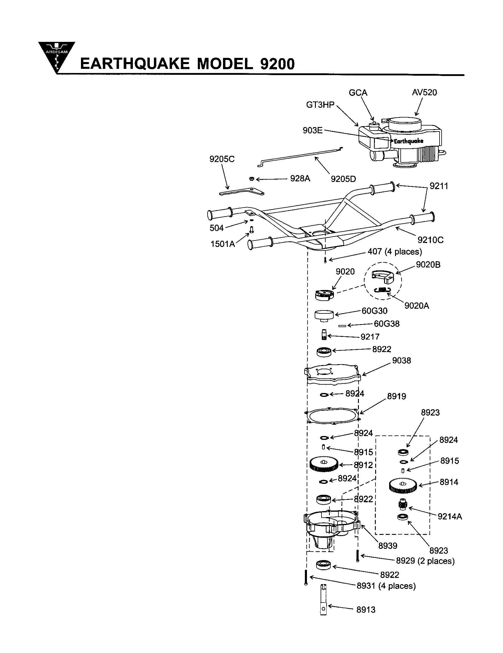 Earthquake Auger Parts Diagram