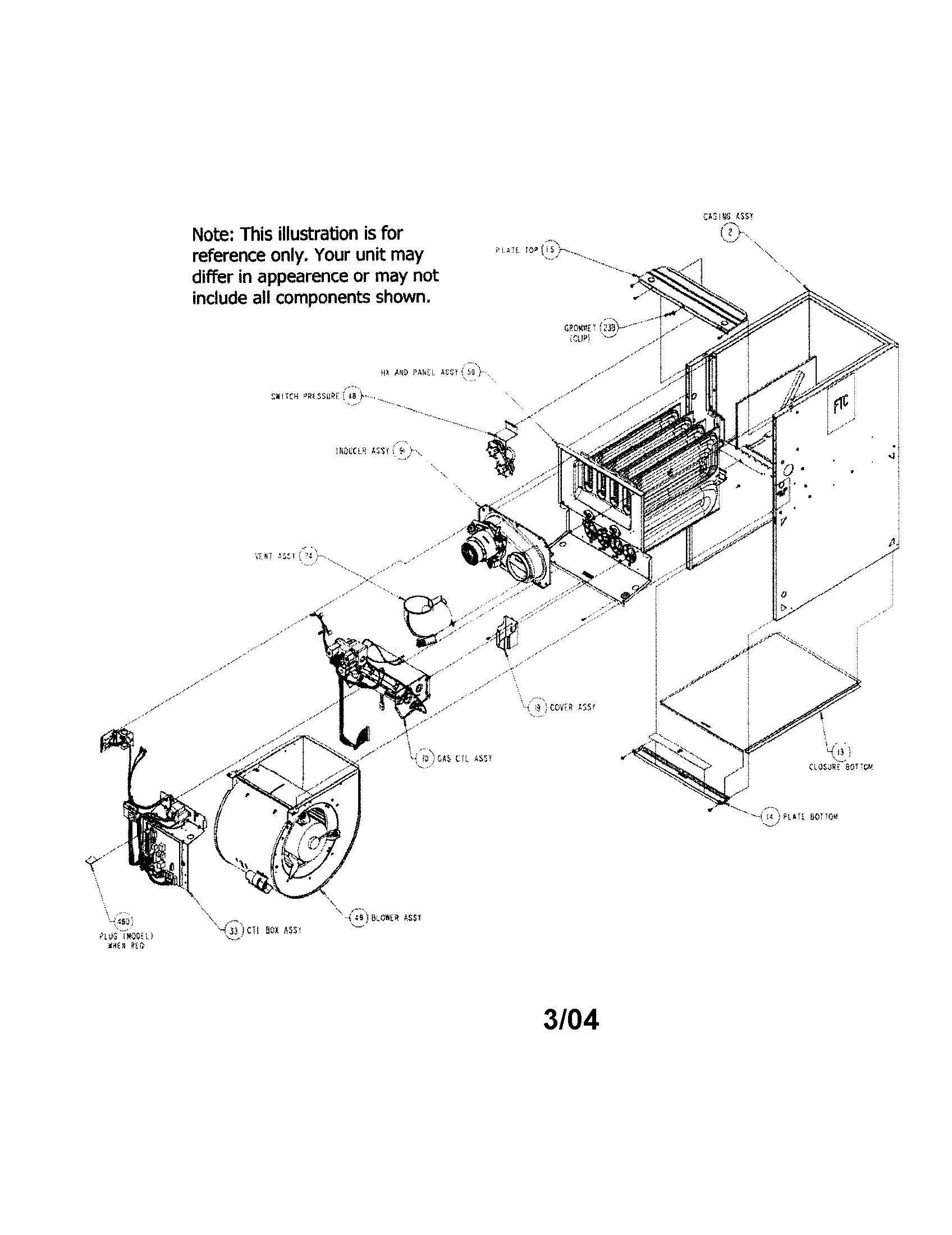 Payne model PG8JAA036070AAJA furnace/heater, gas genuine parts