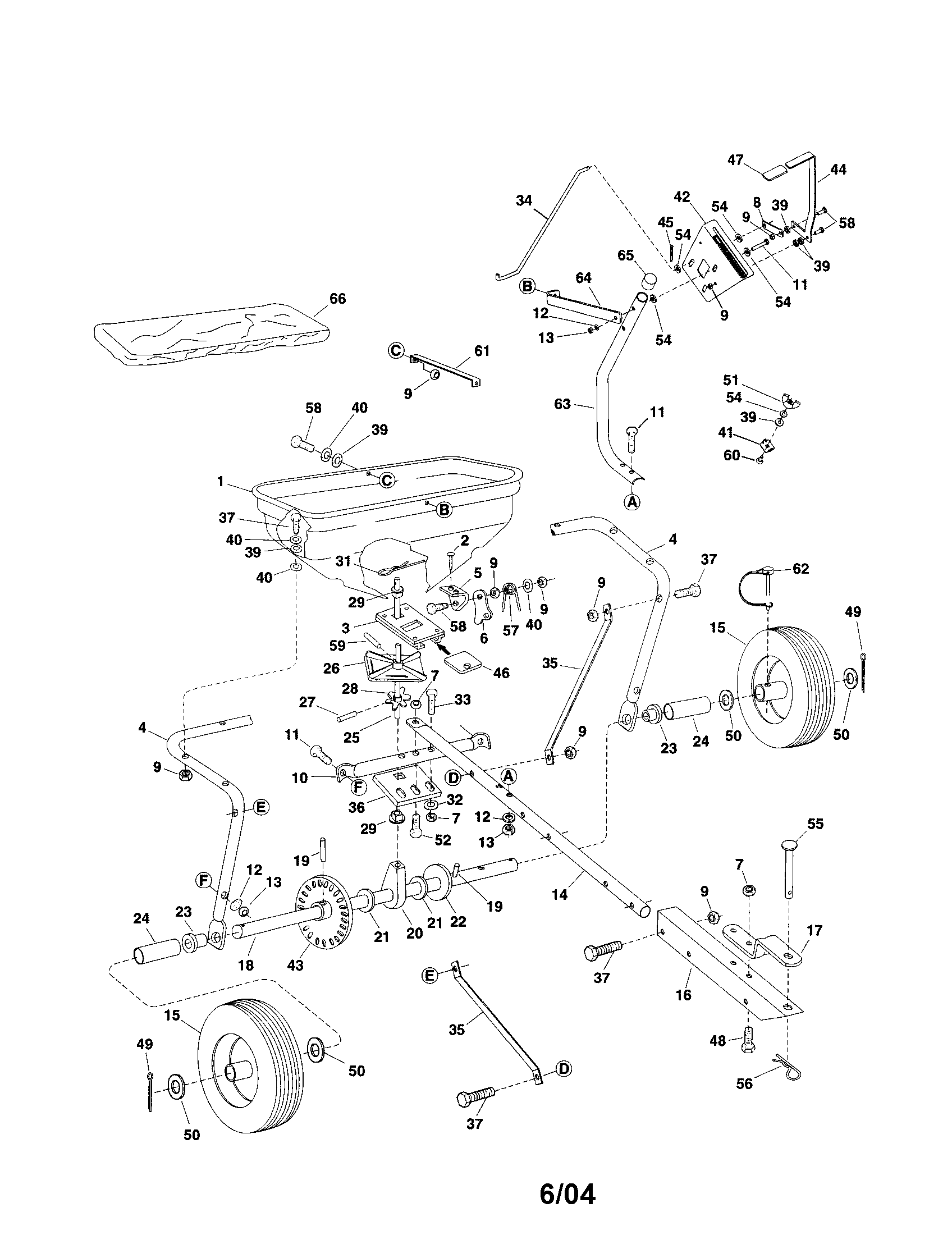 Craftsman model 48624595 spreader genuine parts