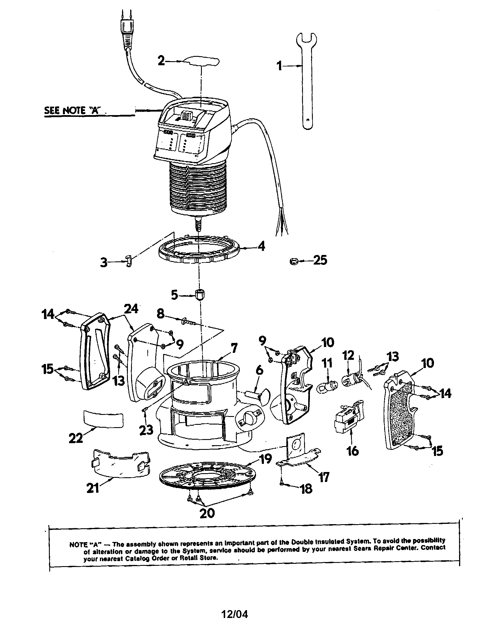 Craftsman model 31517500 router genuine parts