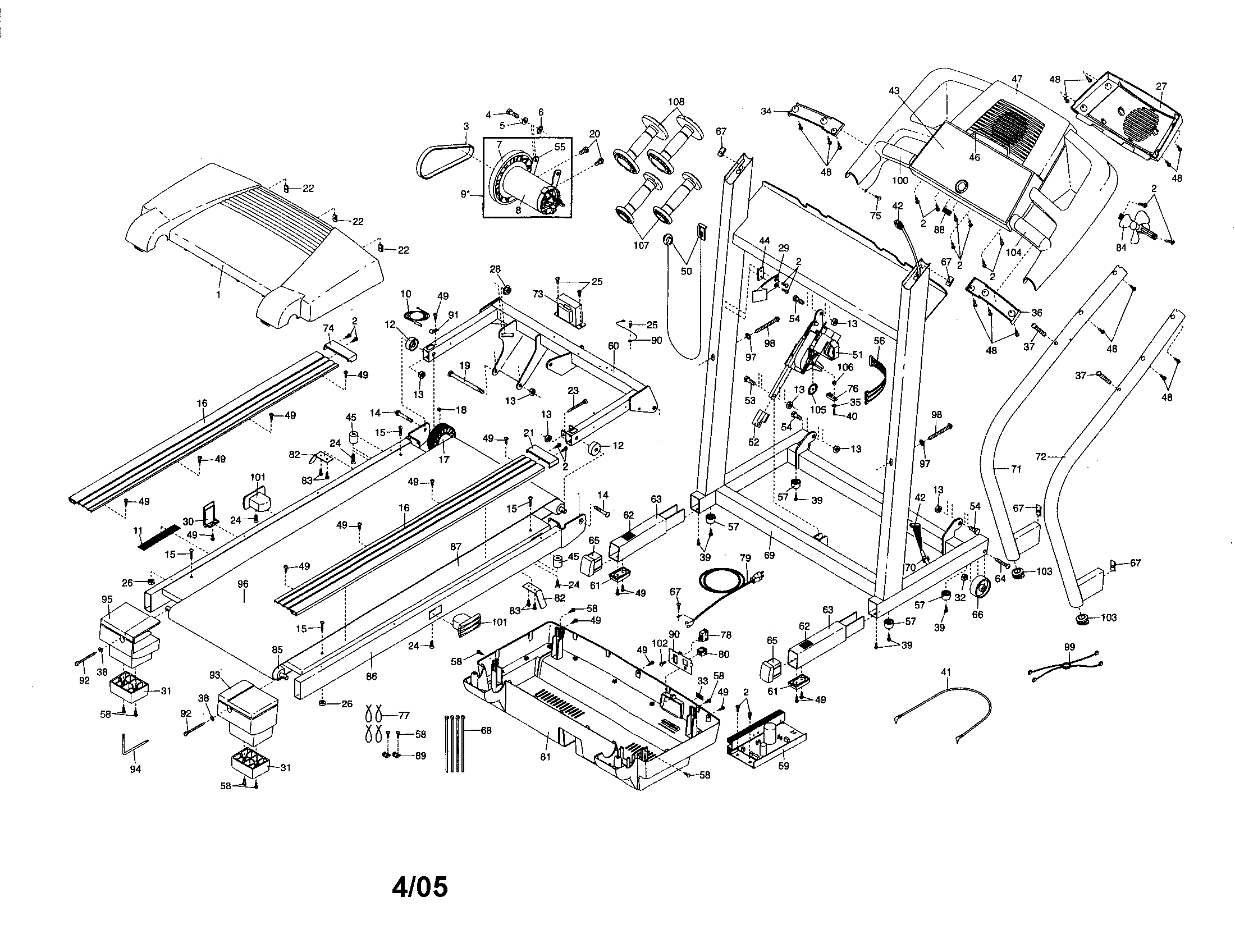Proform model PFTL685050 treadmill genuine parts