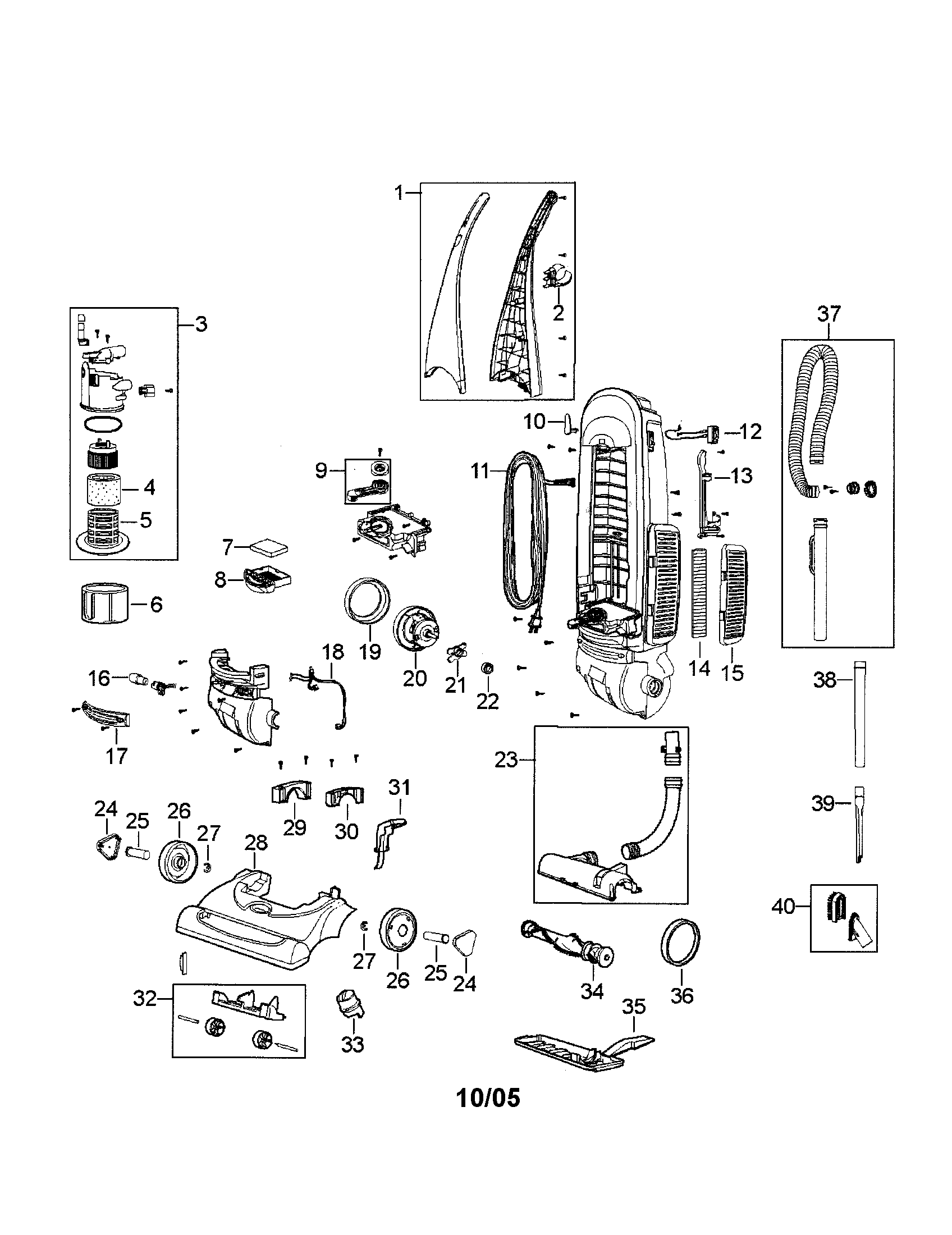 Bissell model 3593-2 vacuum, upright genuine parts