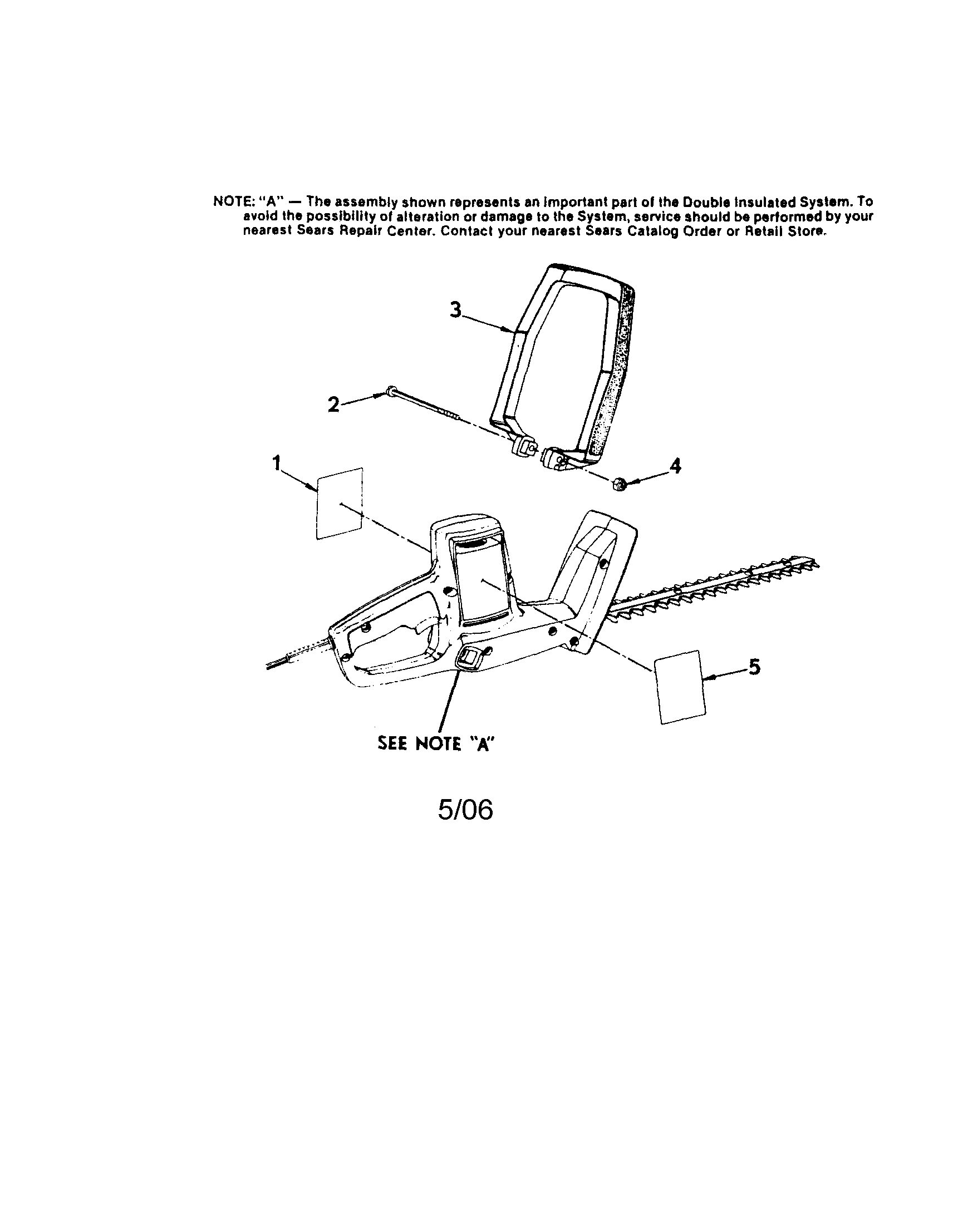 Craftsman model 315796621 hedge trimmer, electric genuine parts