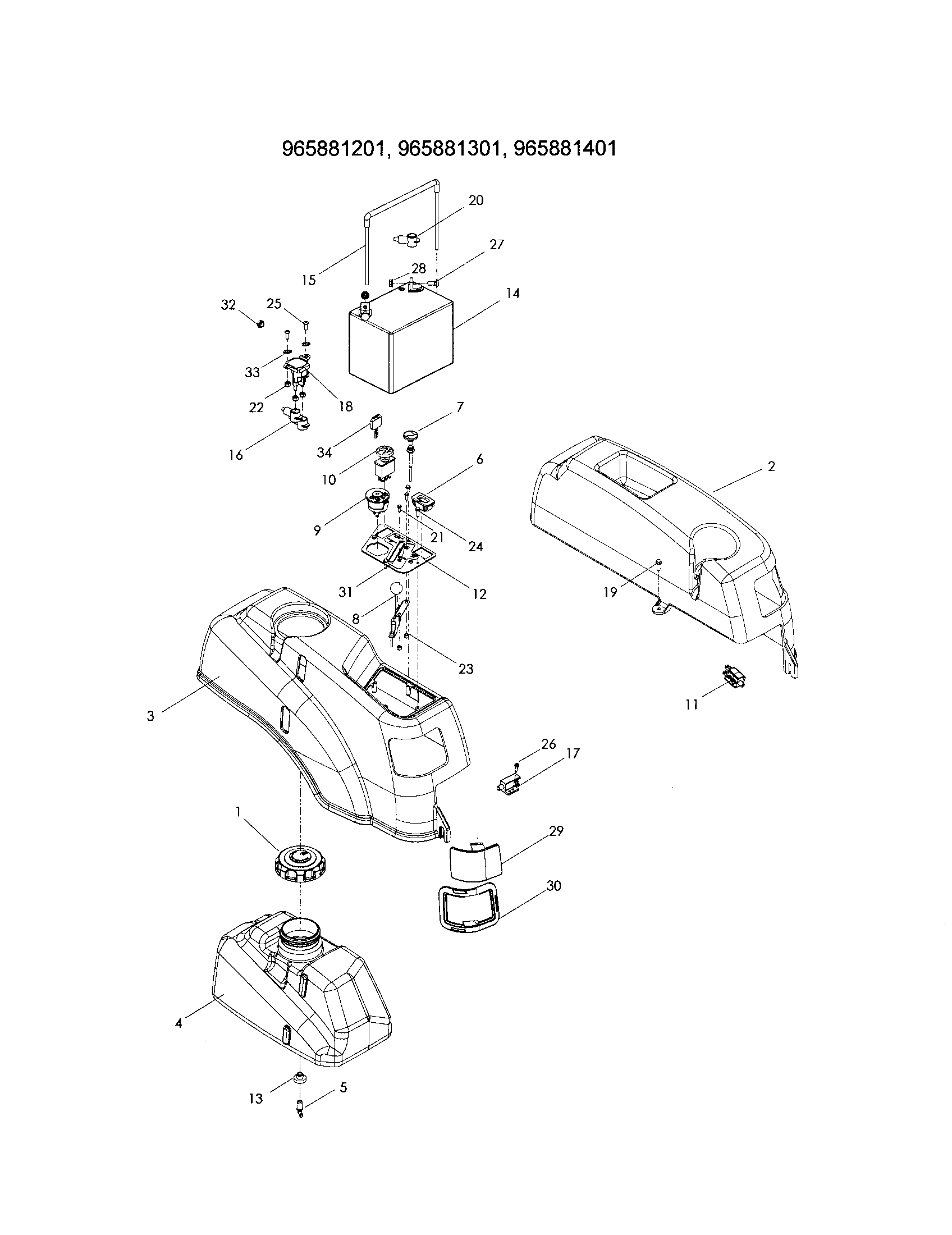 Husqvarna model RZ4619 lawn, riding mower rear engine genuine parts