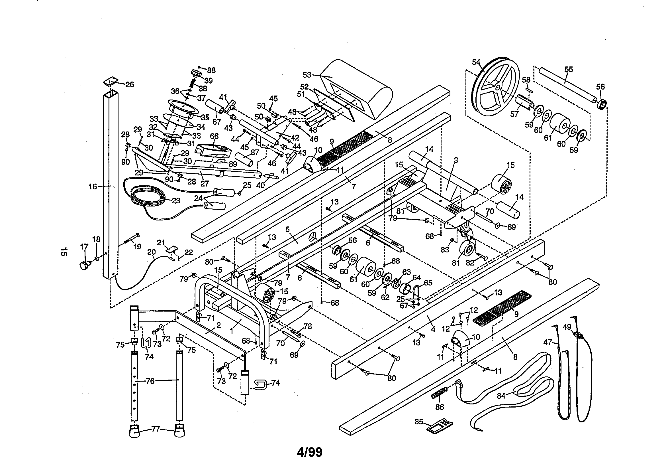 Nordictrack model NTXC80180 skier genuine parts