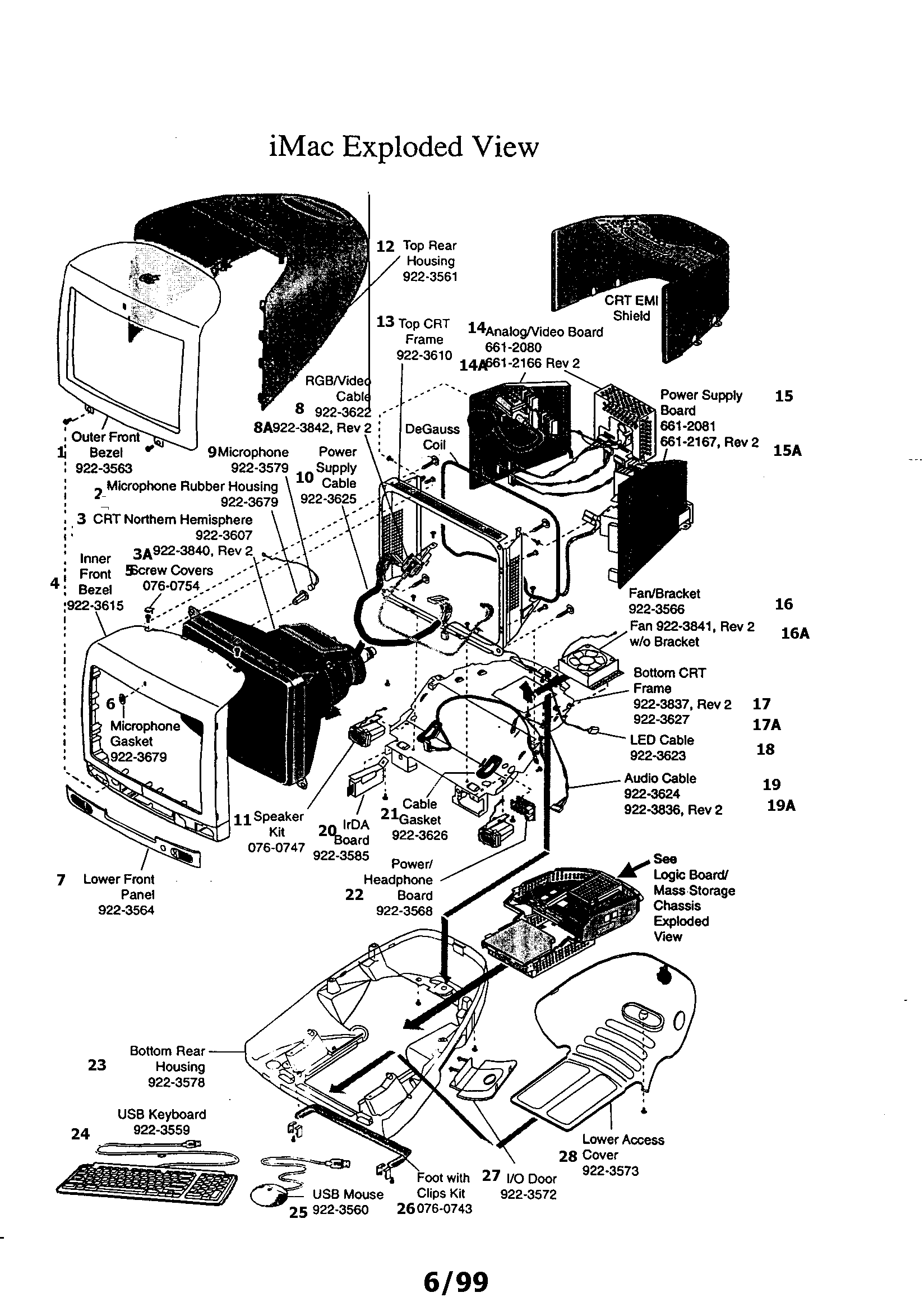 Apple model IMAC computer genuine parts garage door opener diagram 