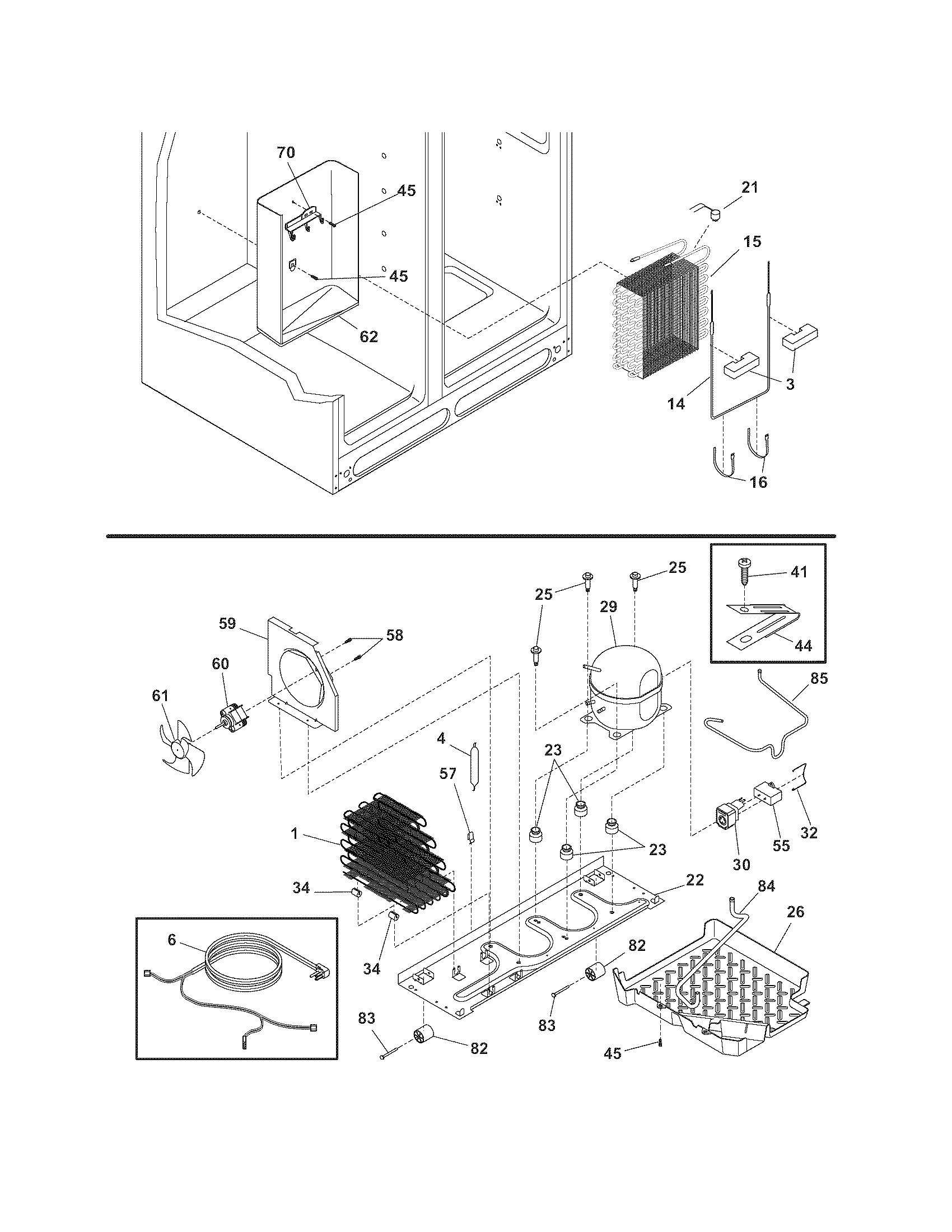 systems refrigerator side frigidaire