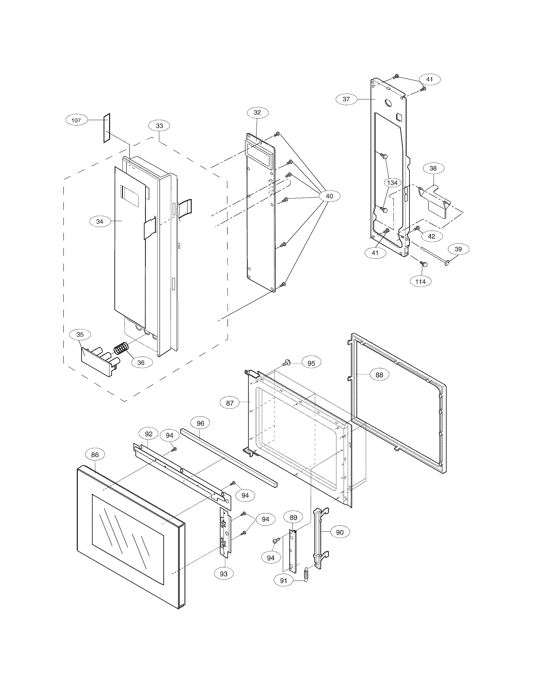 Electrolux model E30MO65GSSA builtin microwave oven genuine parts