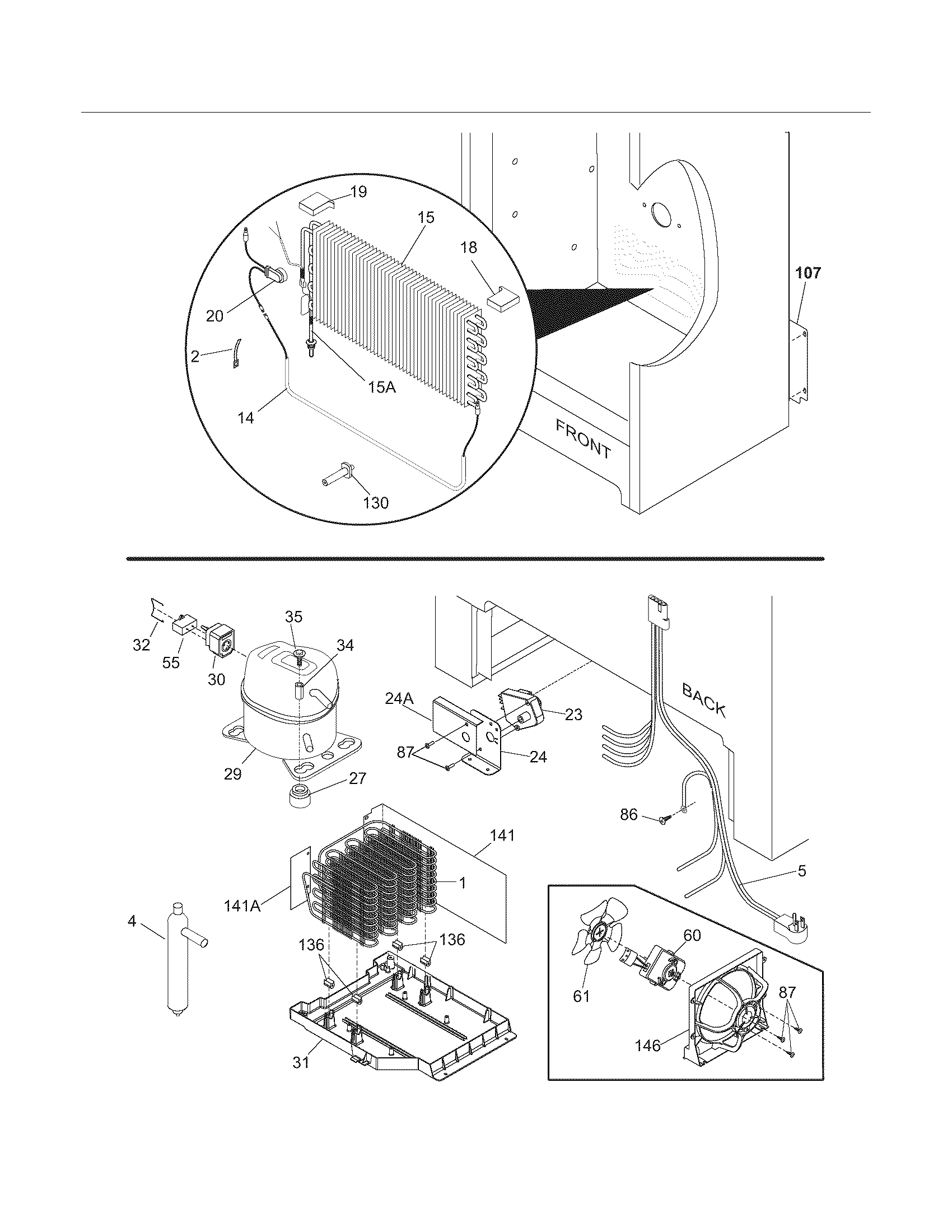Frigidaire model PLRU1778ES1 all refrigerator genuine parts