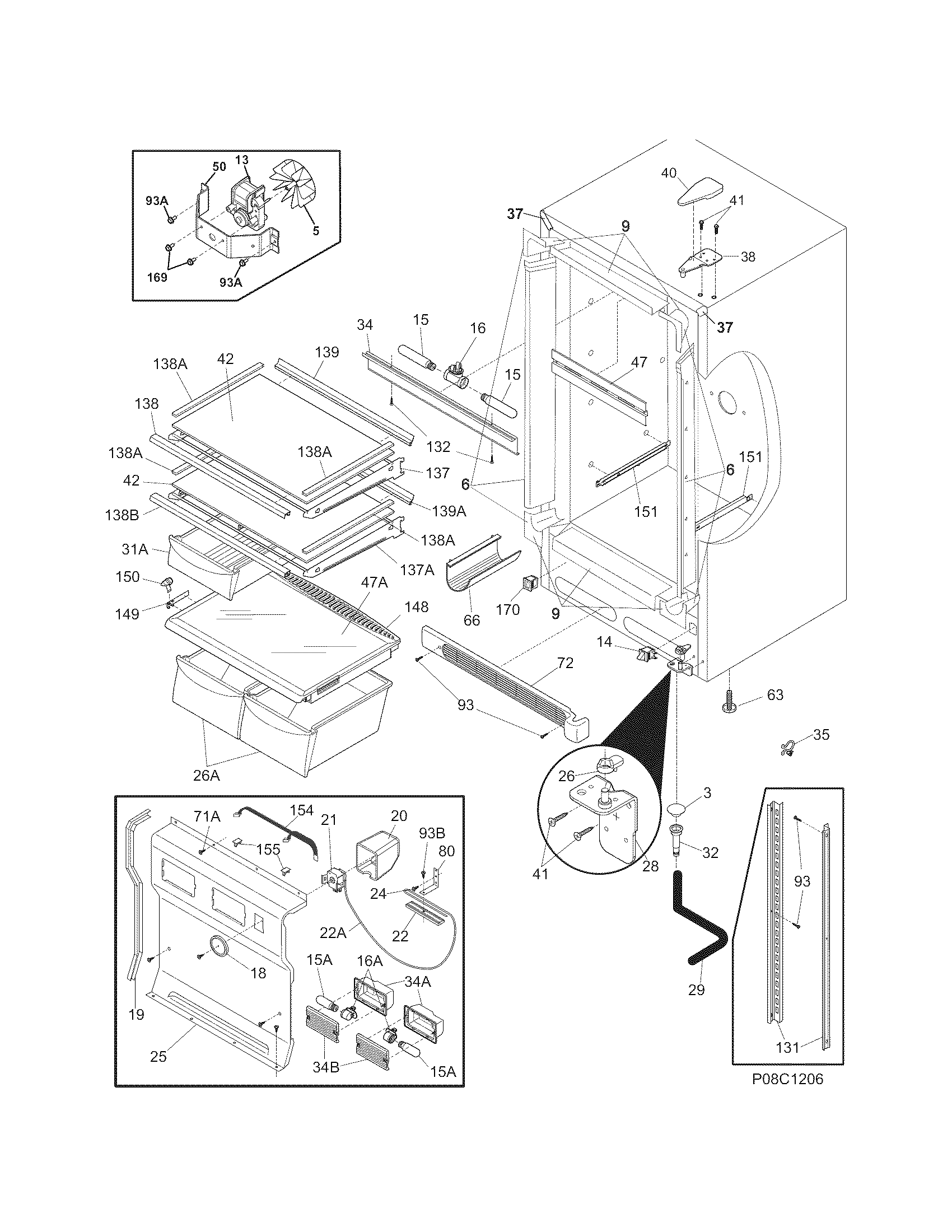 Frigidaire model PLRU1778ES7 all refrigerator genuine parts
