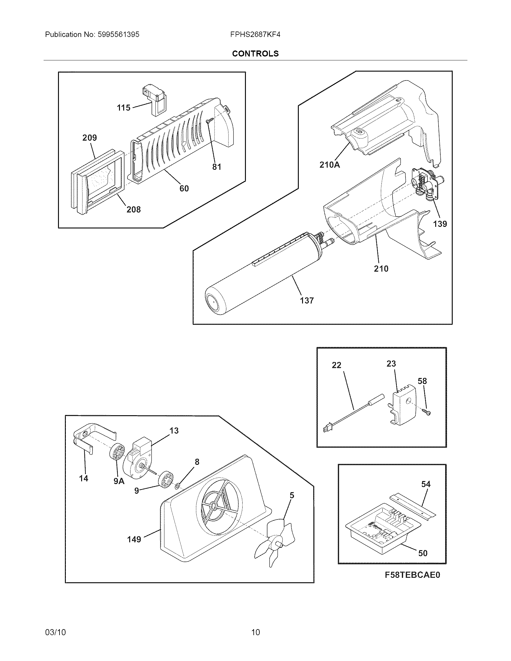 Frigidaire model FPHS2687KF4 side-by-side refrigerator genuine parts