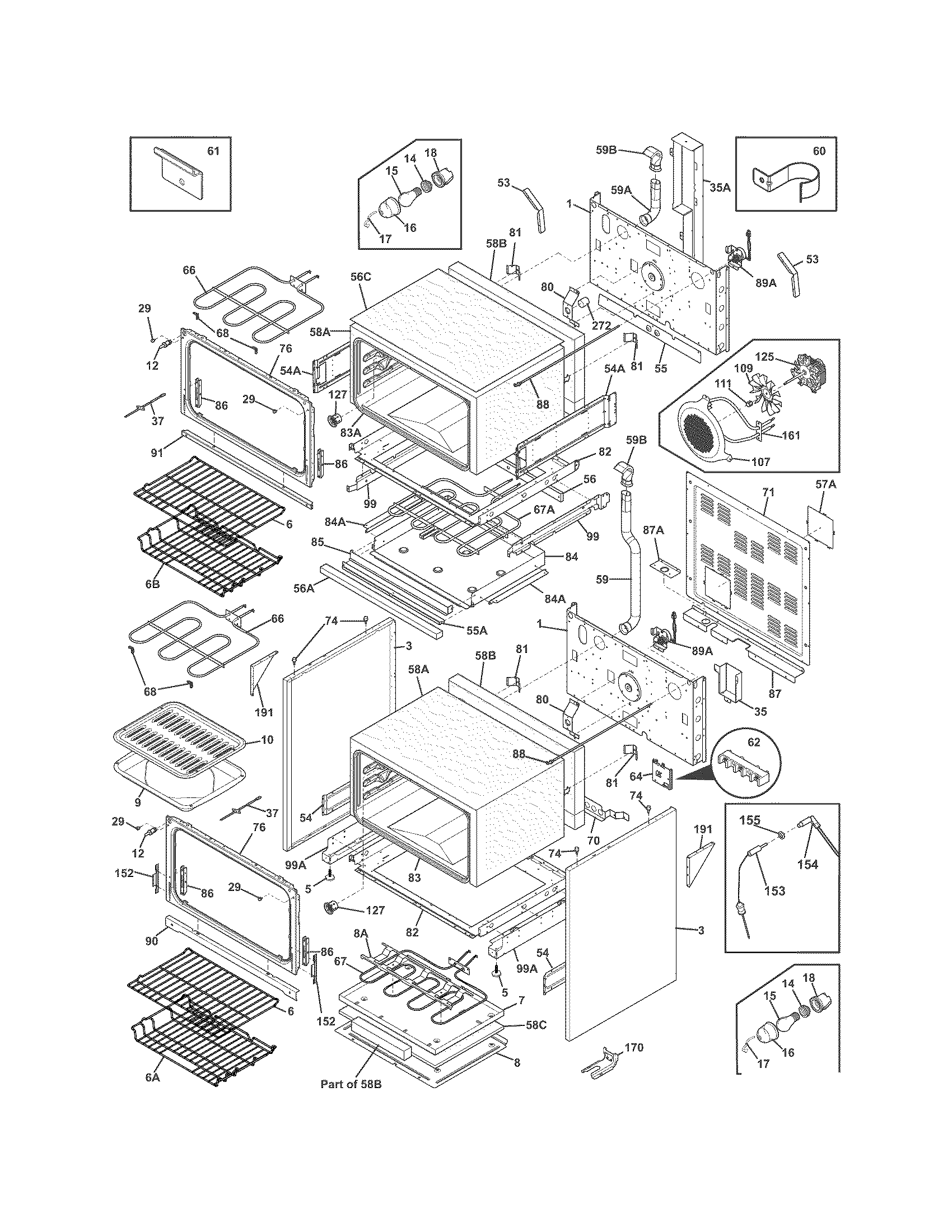 Frigidaire model FGEF308TNFA free standing, electric genuine parts