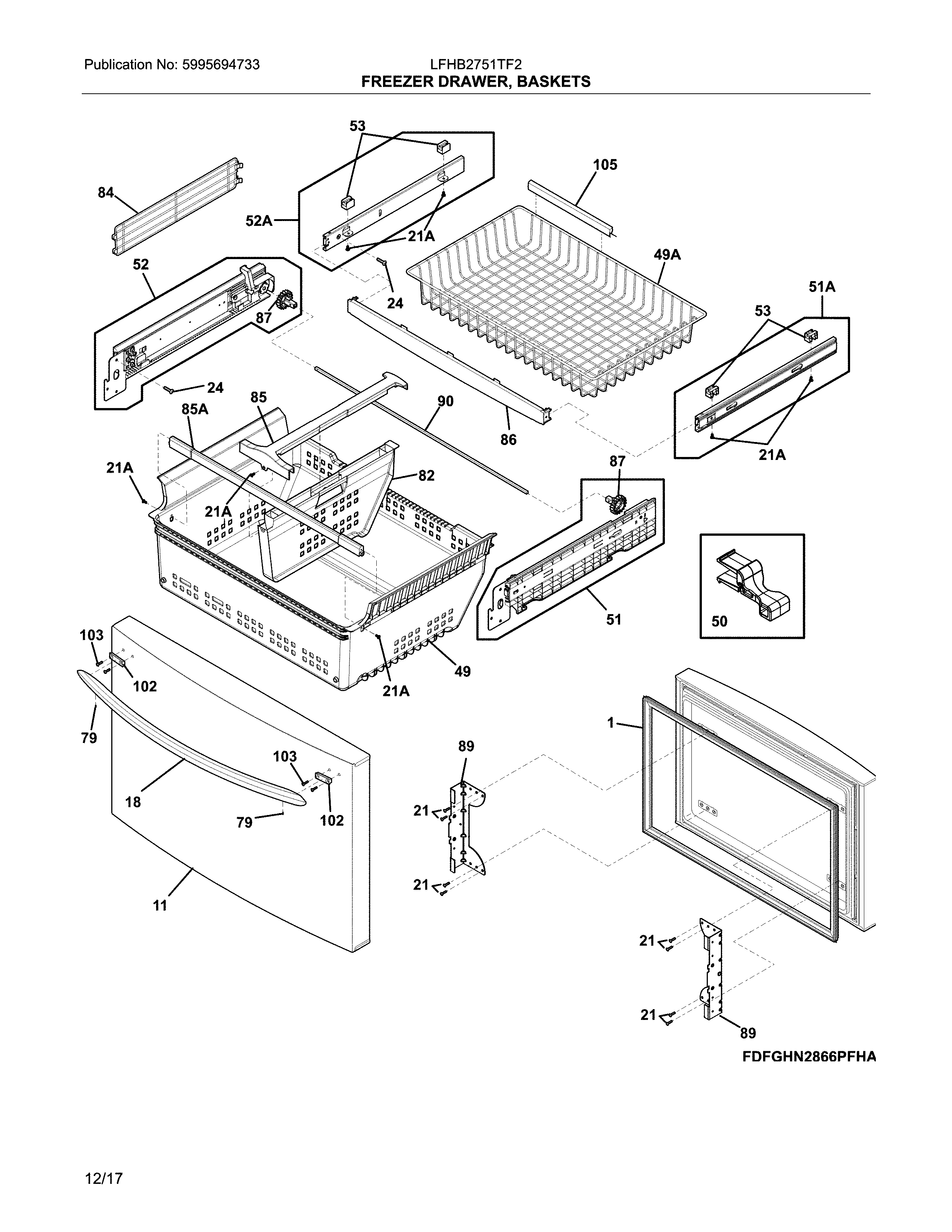 frigidaire bottom drawer replacement