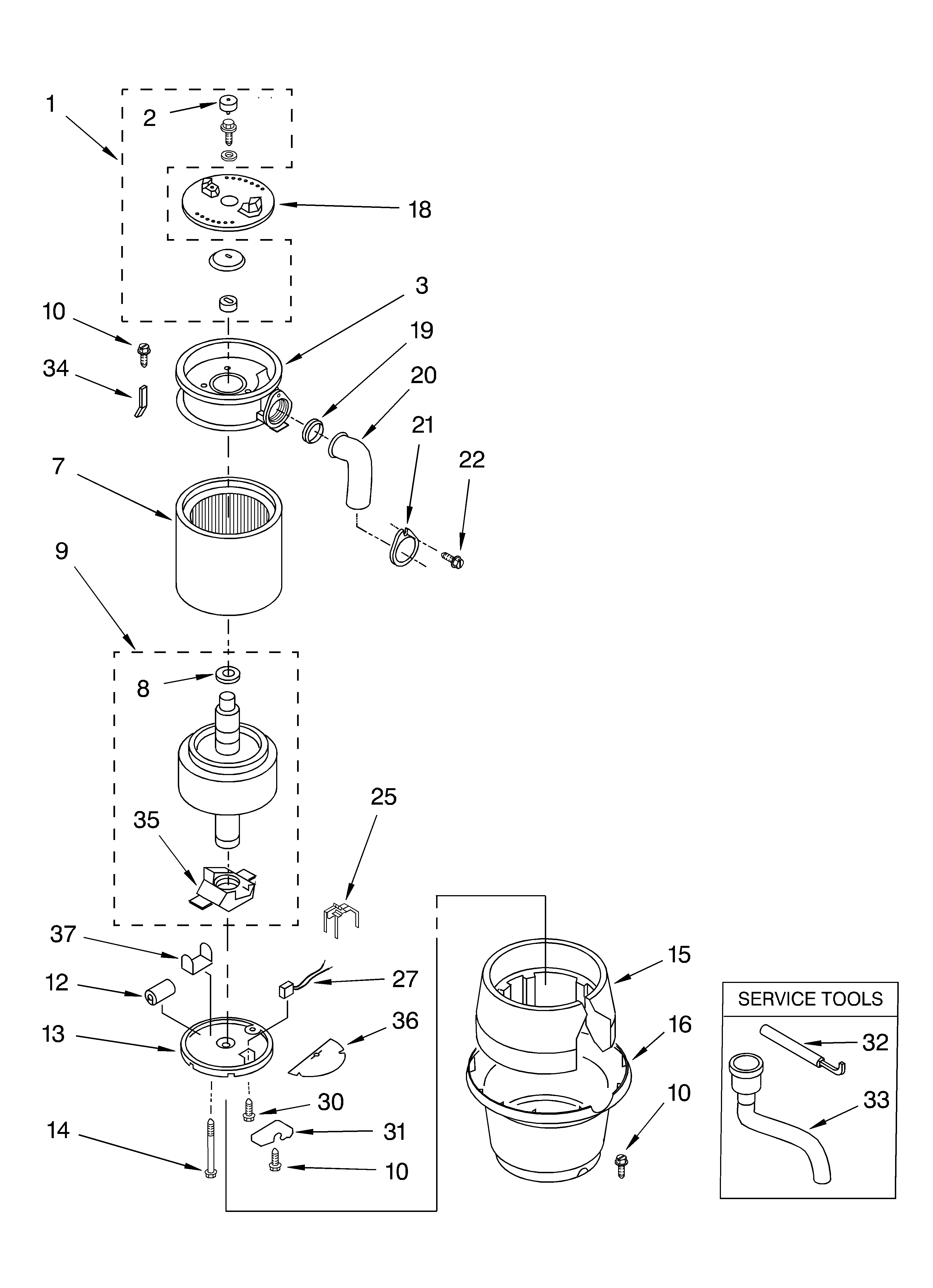 Kitchenaid Model Kbds250x4 Garbage Disposal Genuine Parts