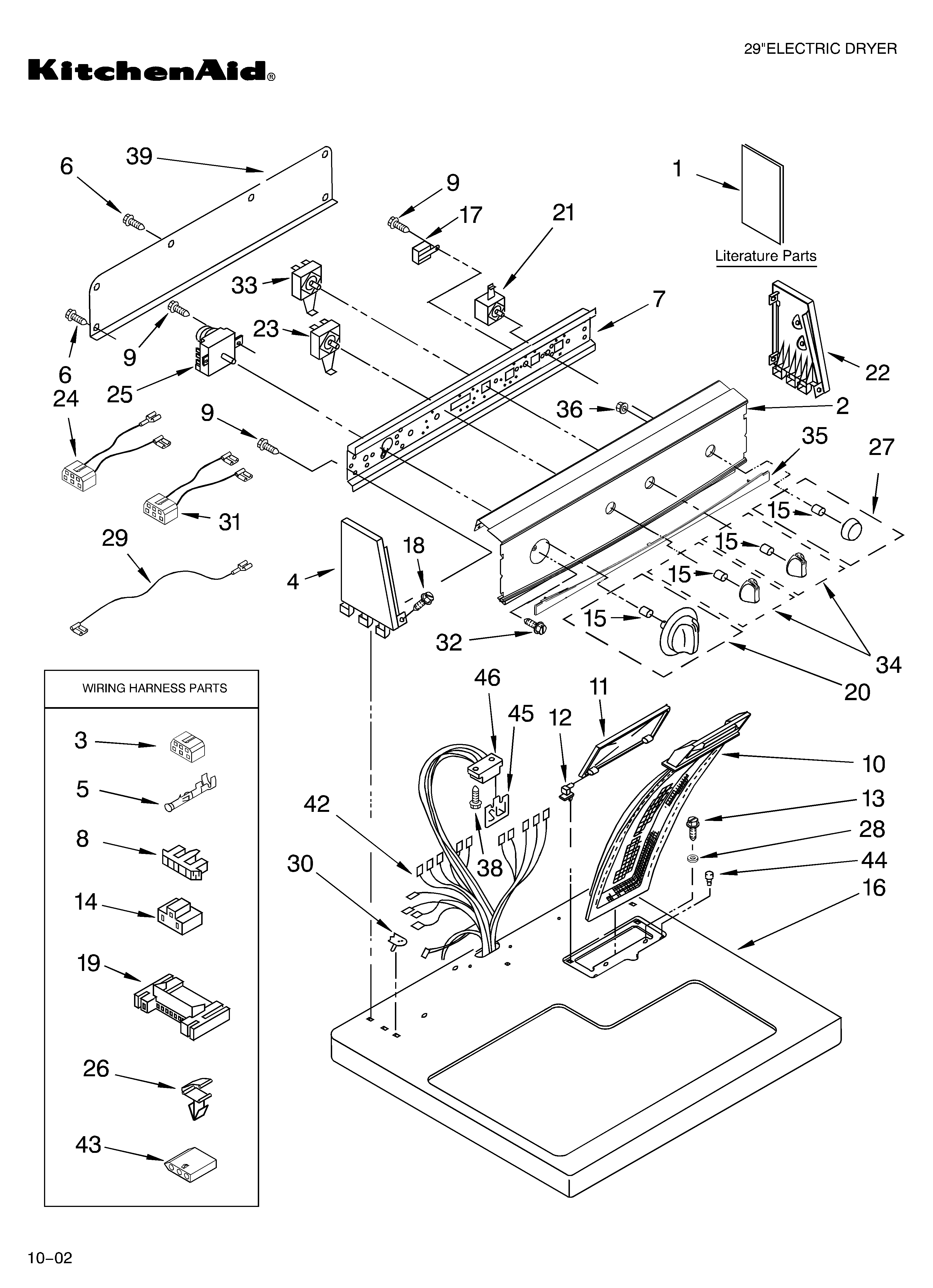 Kitchenaid model KEYS710LQ0 residential dryer genuine parts