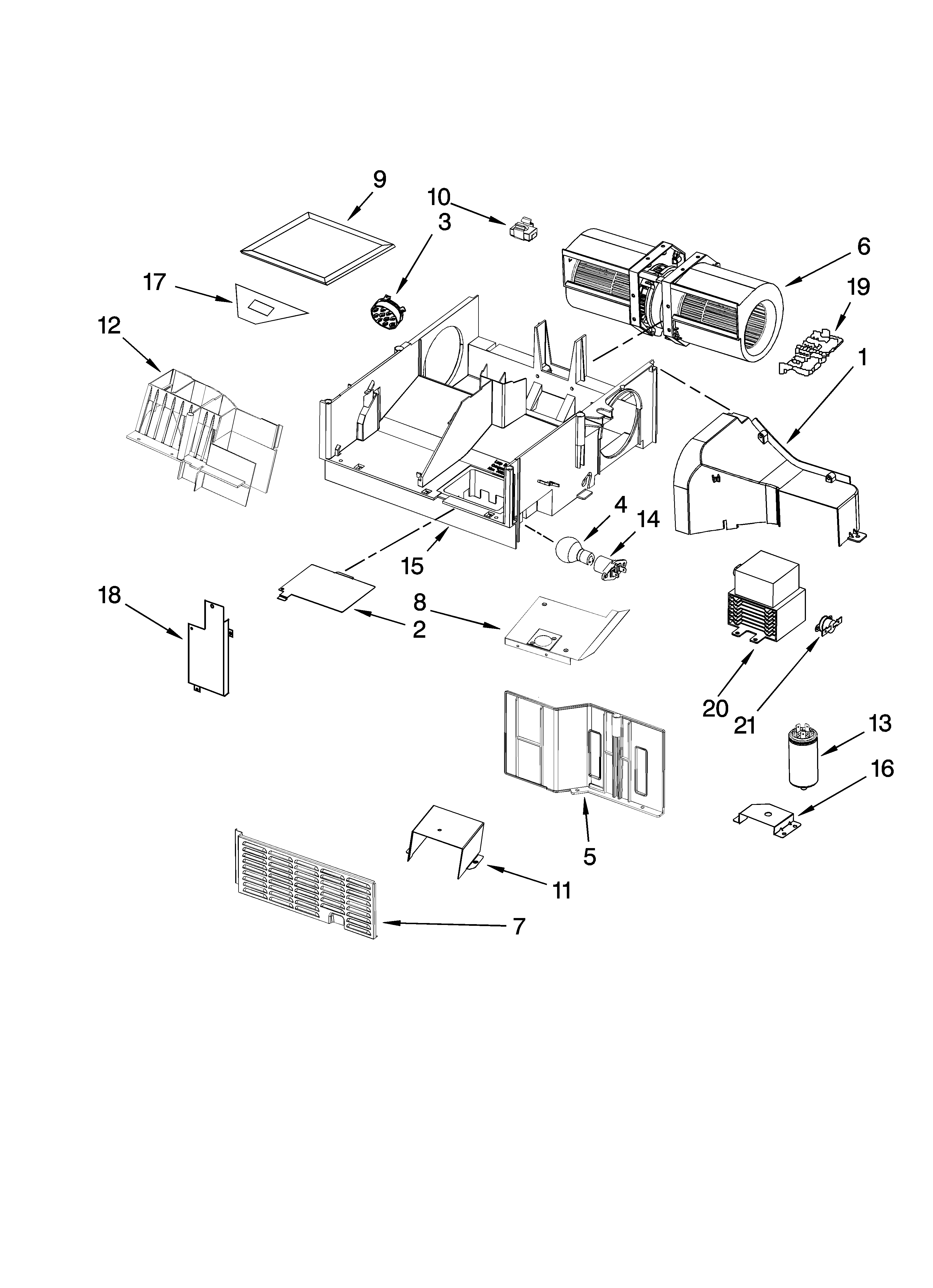 Whirlpool model MH2175XSB1 microwave/hood combo genuine parts