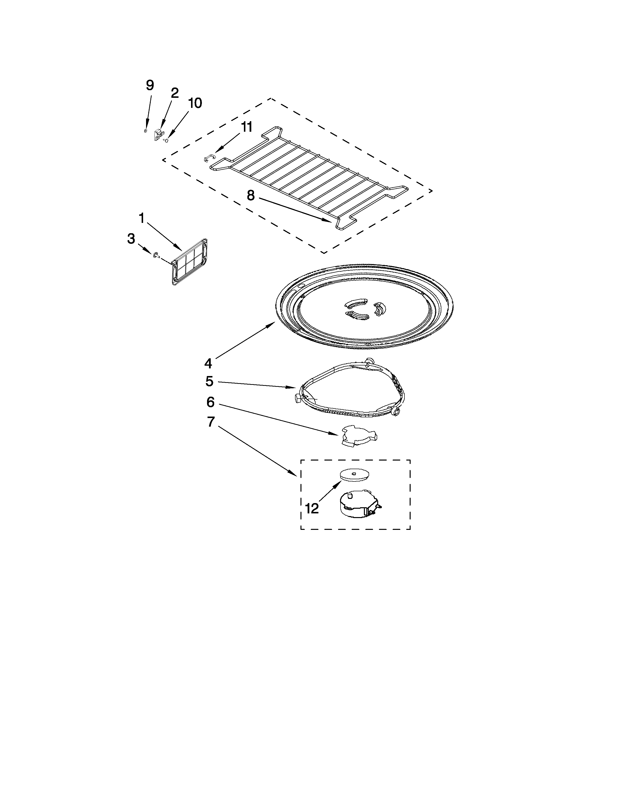 Whirlpool model MH1170XSS5 microwave/hood combo genuine parts