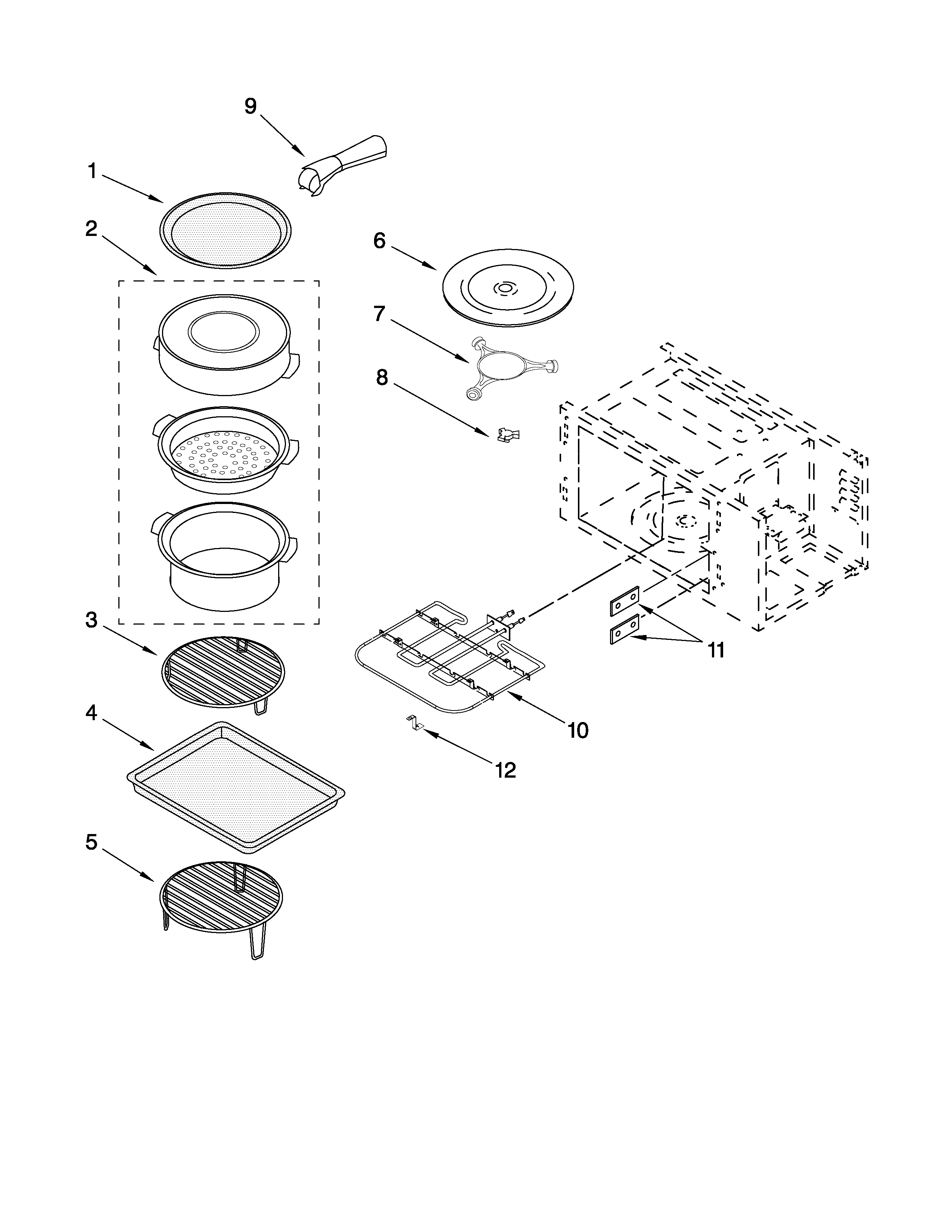 Kitchenaid model KBHS109SSS03 built-in microwave oven genuine parts