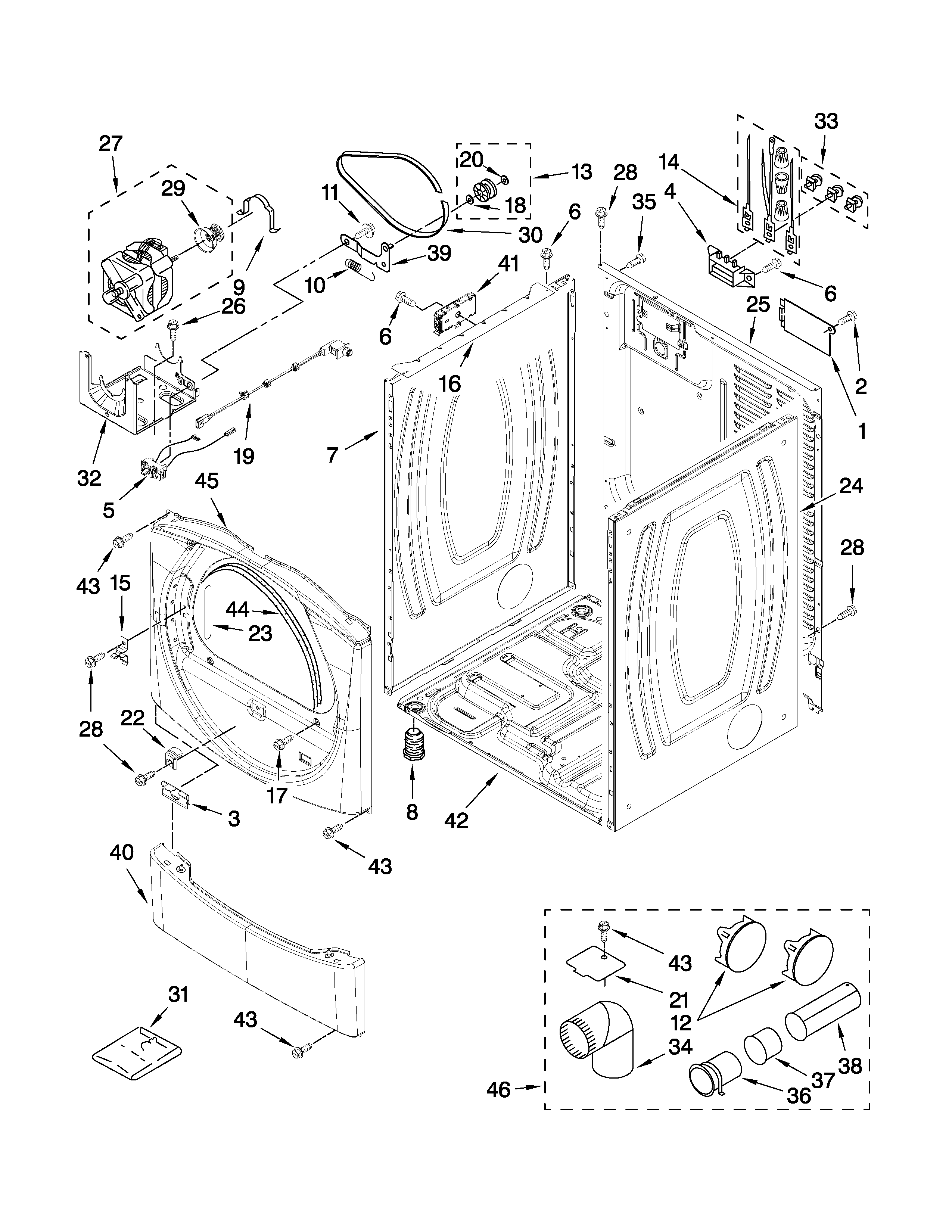 Whirlpool model WED9150WW1 residential dryer genuine parts