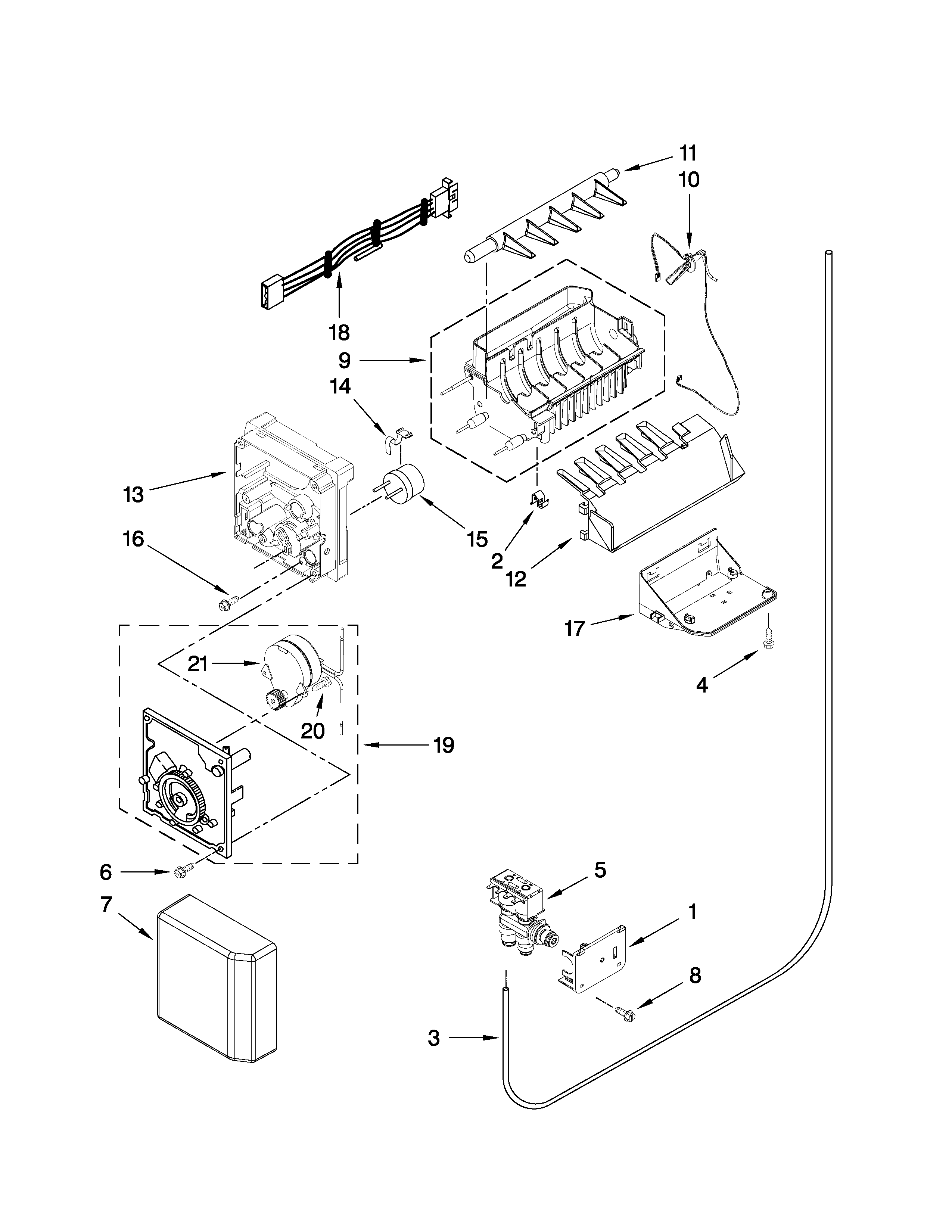 Whirlpool model GSF26C5EXS00 side-by-side refrigerator genuine parts