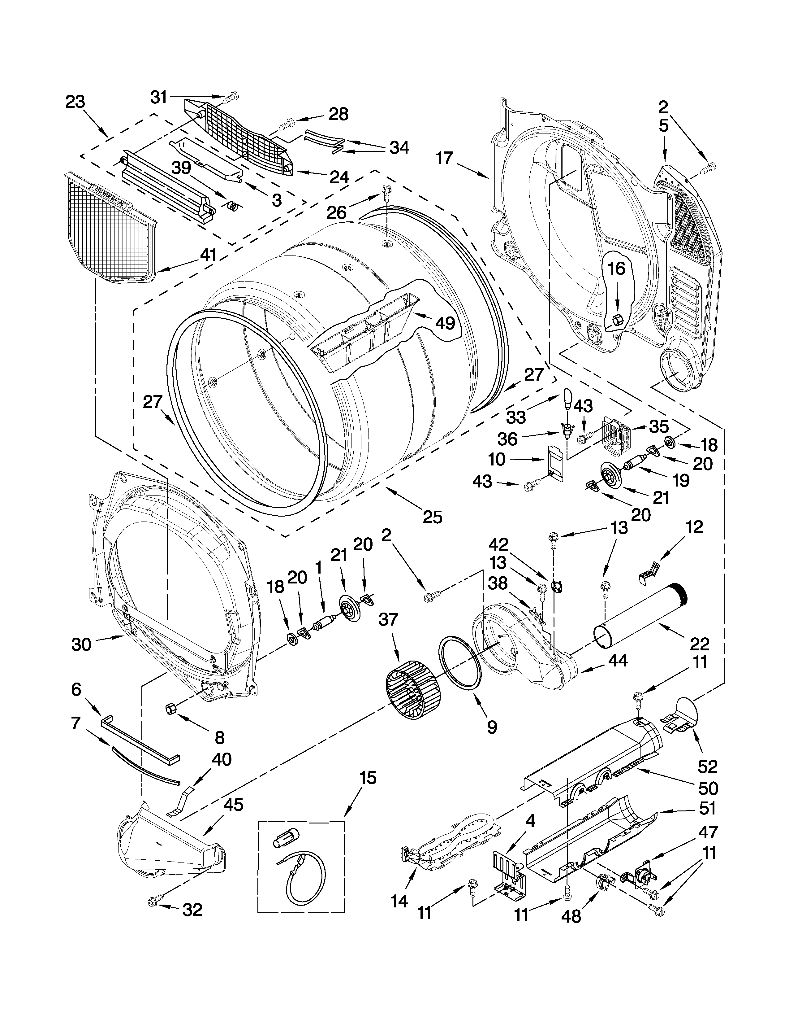 Whirlpool model YWED9150WW1 residential dryer genuine parts
