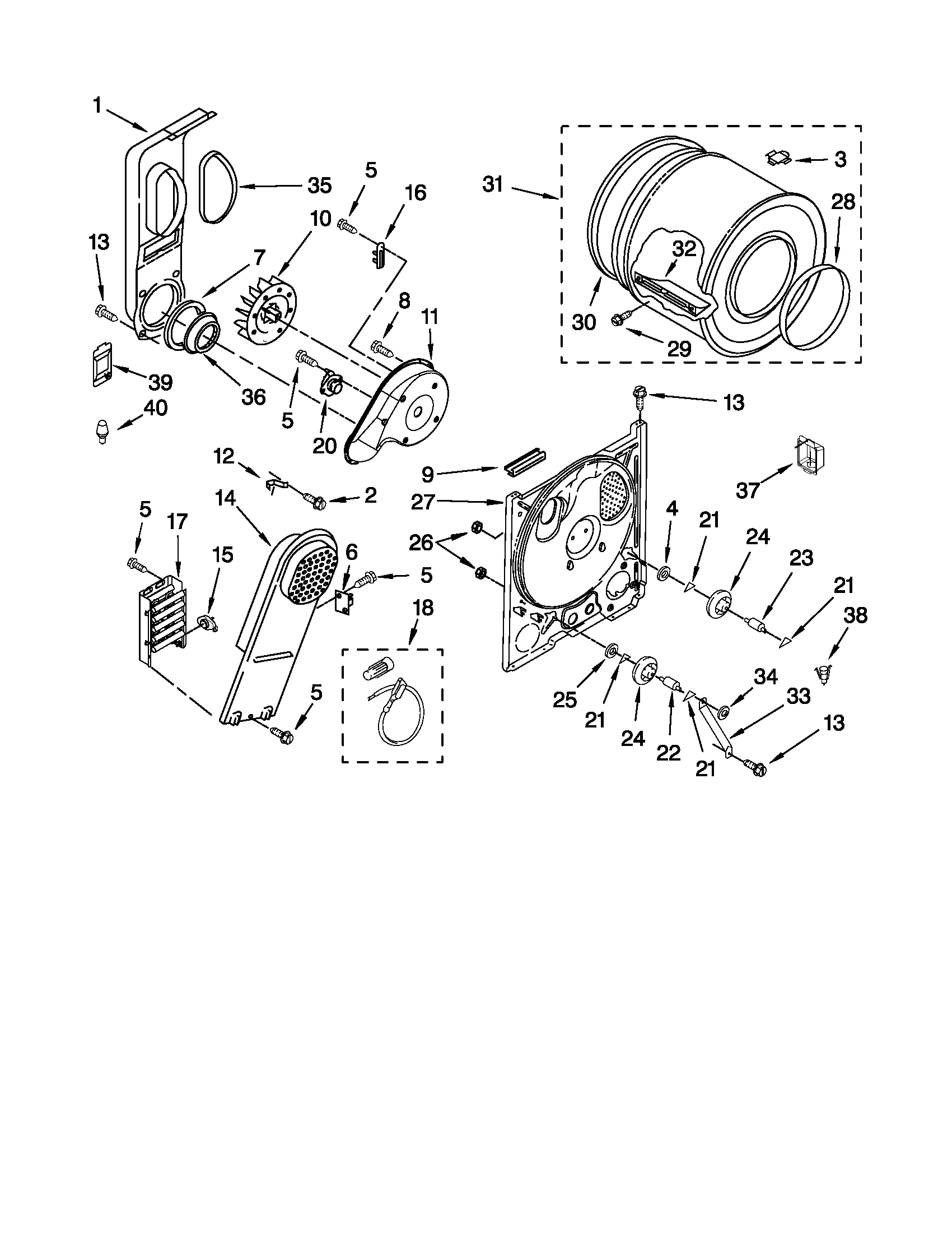 Whirlpool model WED4750XQ0 residential dryer genuine parts